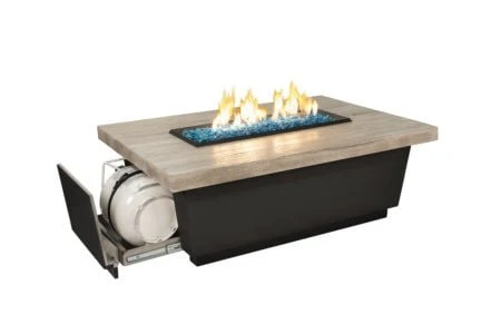 American Fyre Designs 18 1/2 Inch Contempo Rectangle Propane Gas Drawer Tank Firetable