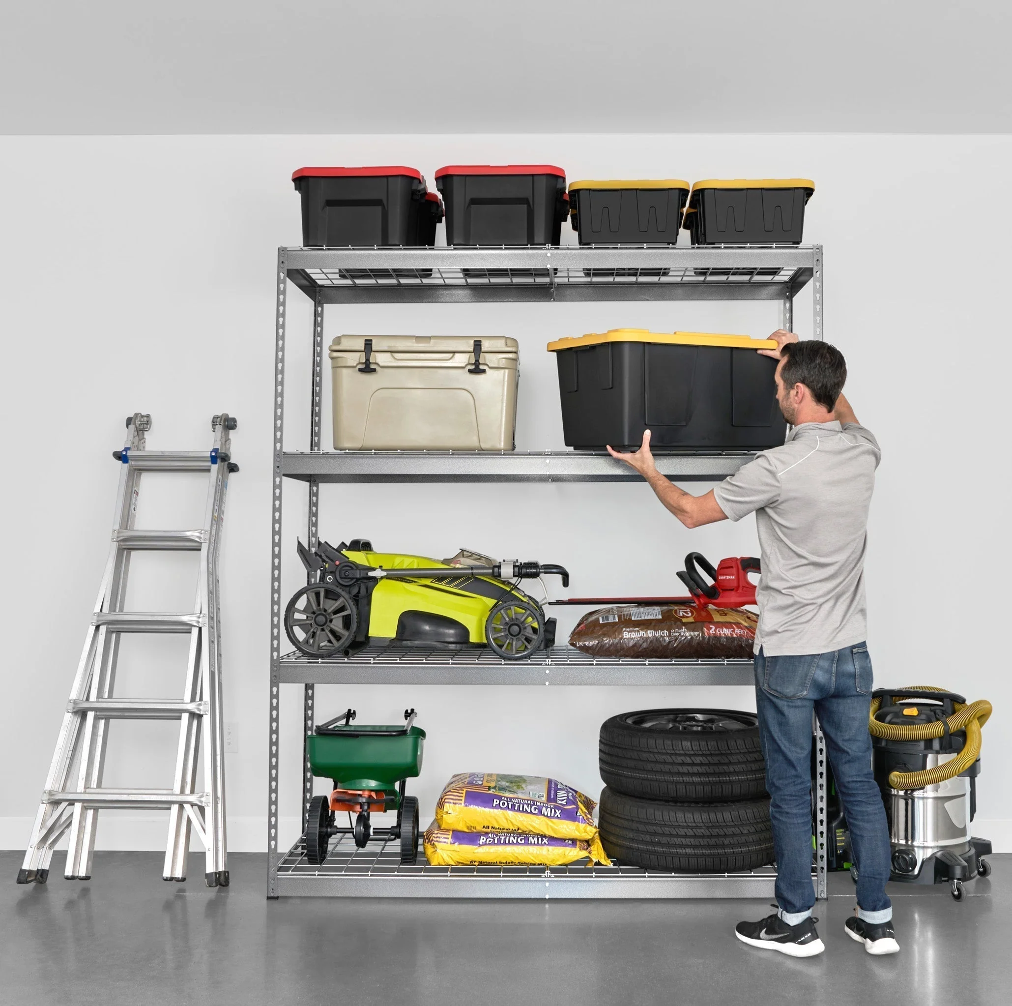 24" x 72" x 84" Heavy-Duty Garage Shelving - Image 6