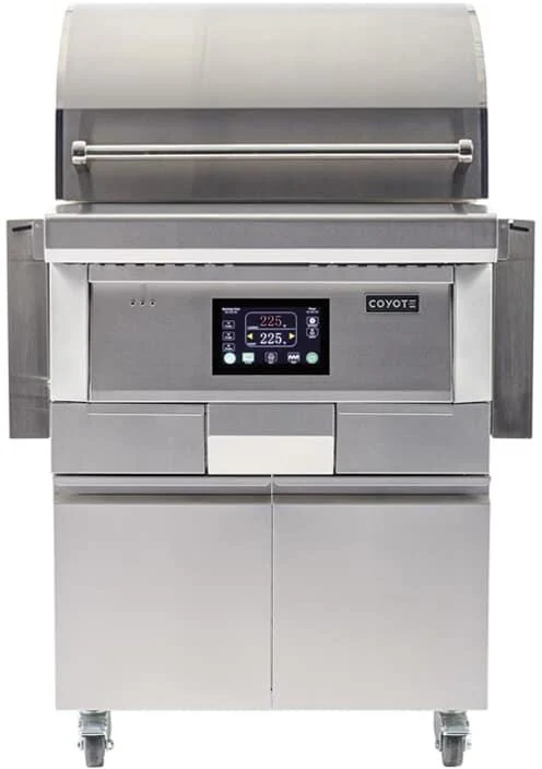 28 Inch Freestanding Pellet Grill with 800 sq. inches Grilling Surface Size, Warming Rack, Side Table, in Stainless Steel - C1P28-FS