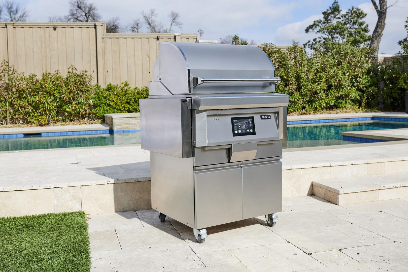 28 Inch Freestanding Pellet Grill with 800 sq. inches Grilling Surface Size, Warming Rack, Side Table, in Stainless Steel - C1P28-FS - Image 27