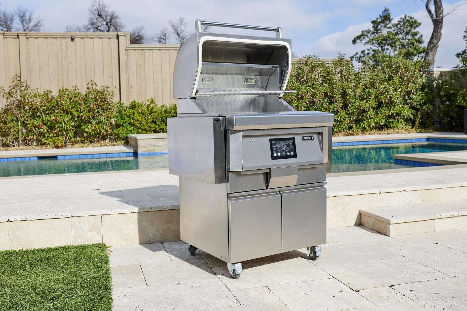 28 Inch Freestanding Pellet Grill with 800 sq. inches Grilling Surface Size, Warming Rack, Side Table, in Stainless Steel - C1P28-FS - Image 29