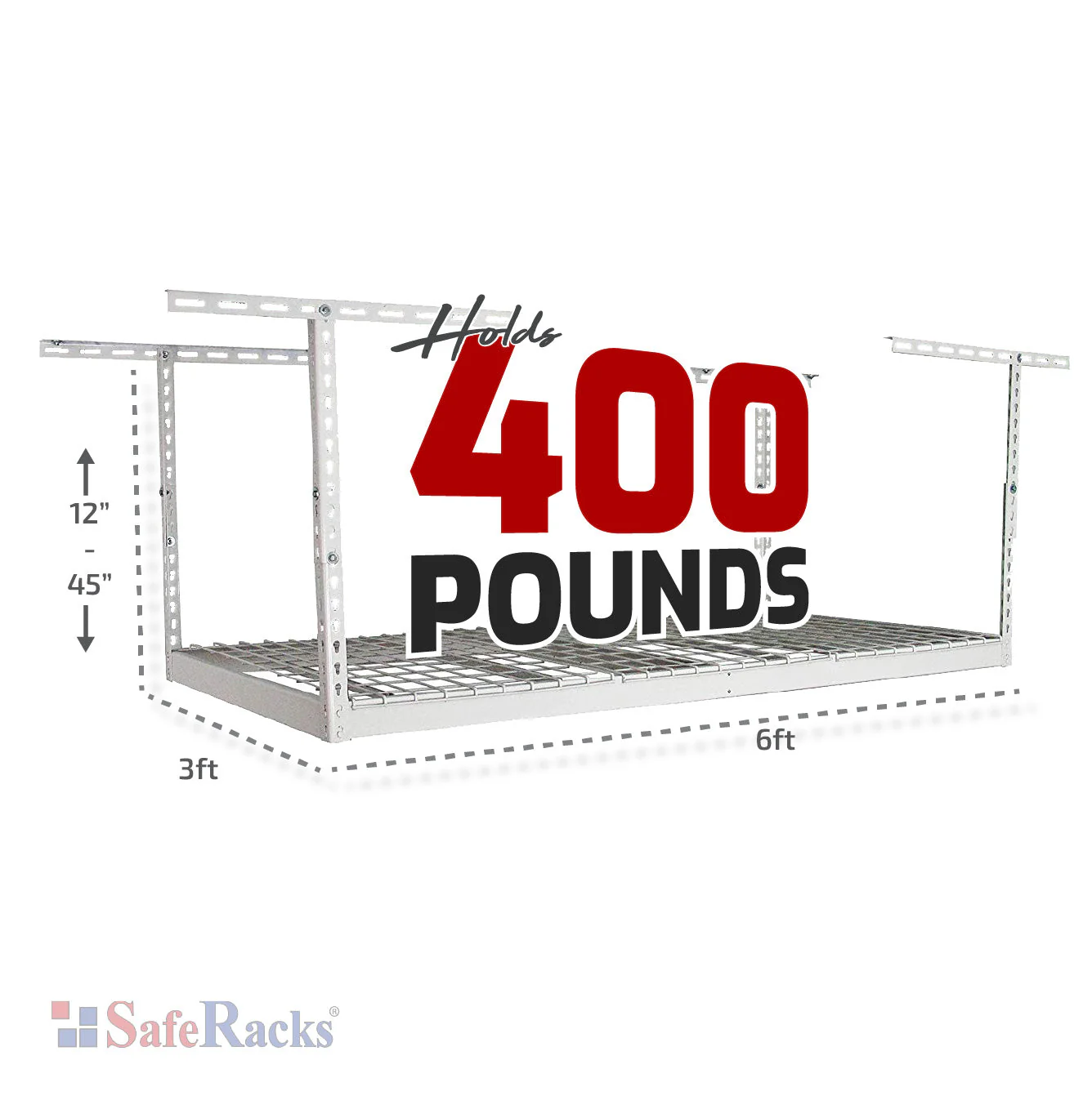 3' x 6' Overhead Garage Storage Rack - Image 2