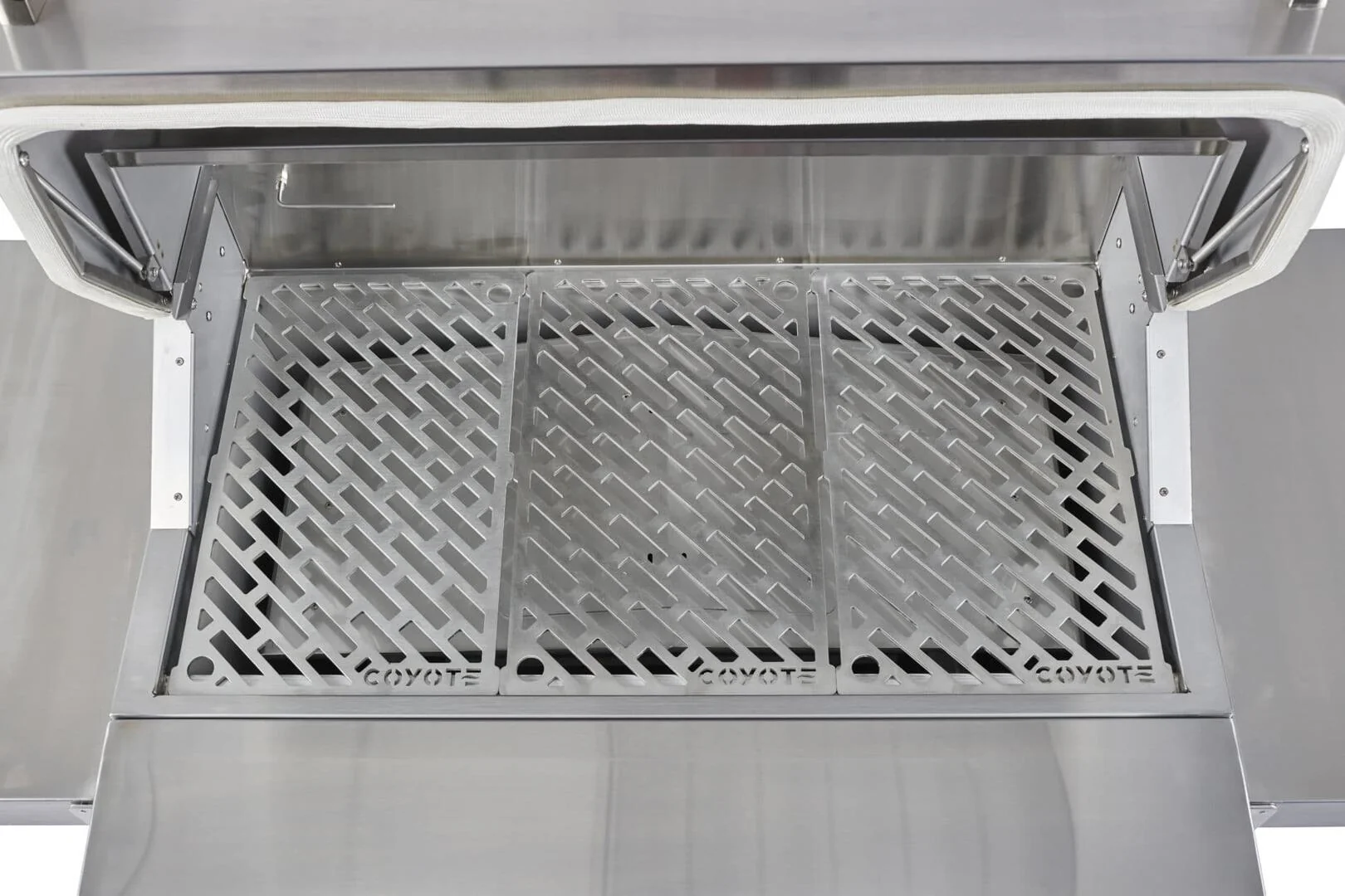 Coyote 36 Inch Freestanding Pellet Grill with 1056 sq. inches Grilling Surface Size, Warming Rack, Side Table, in Stainless Steel - C1P36-FS - Image 9