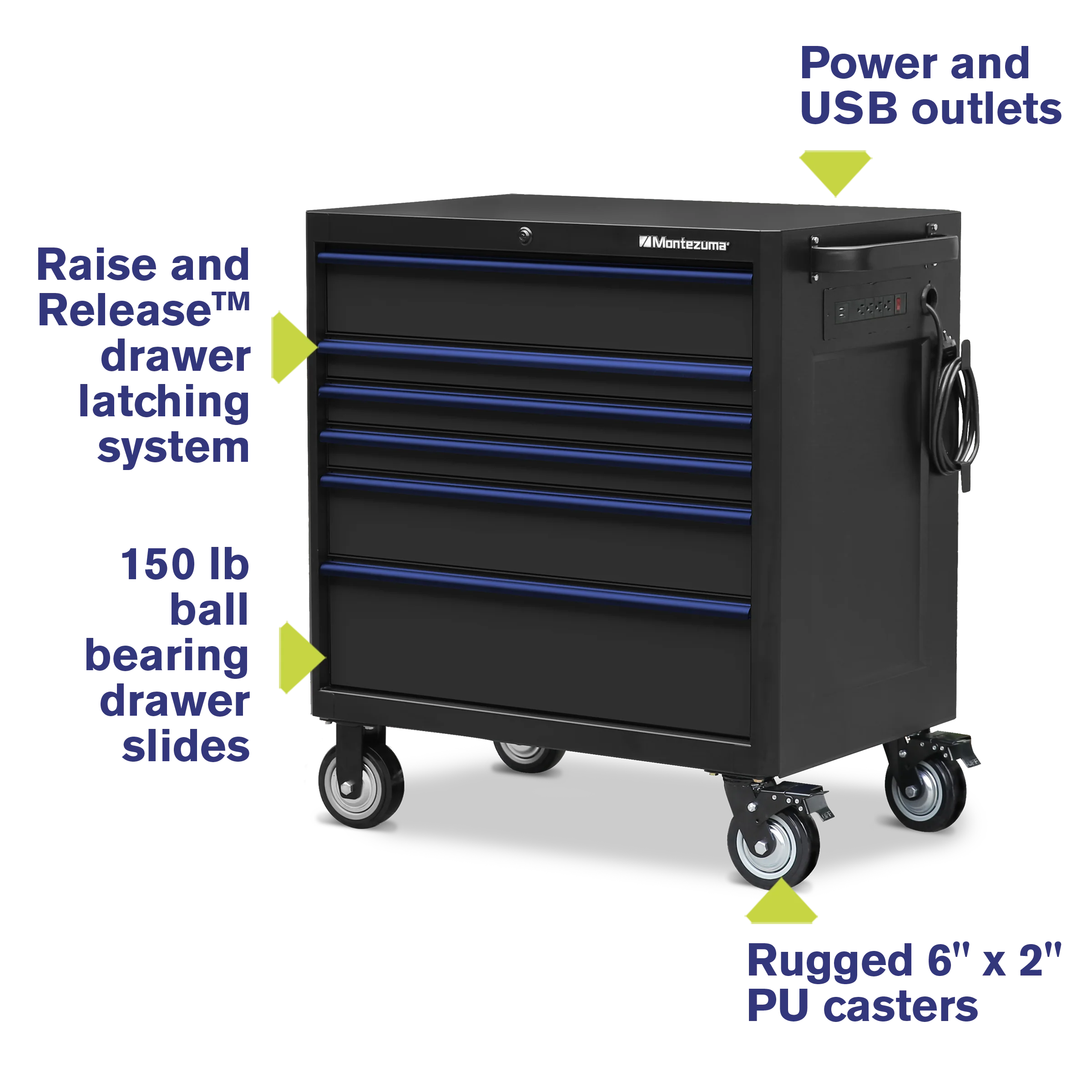 Montezuma 36 x 24 in. 6-Drawer Tool Cabinet - Image 14