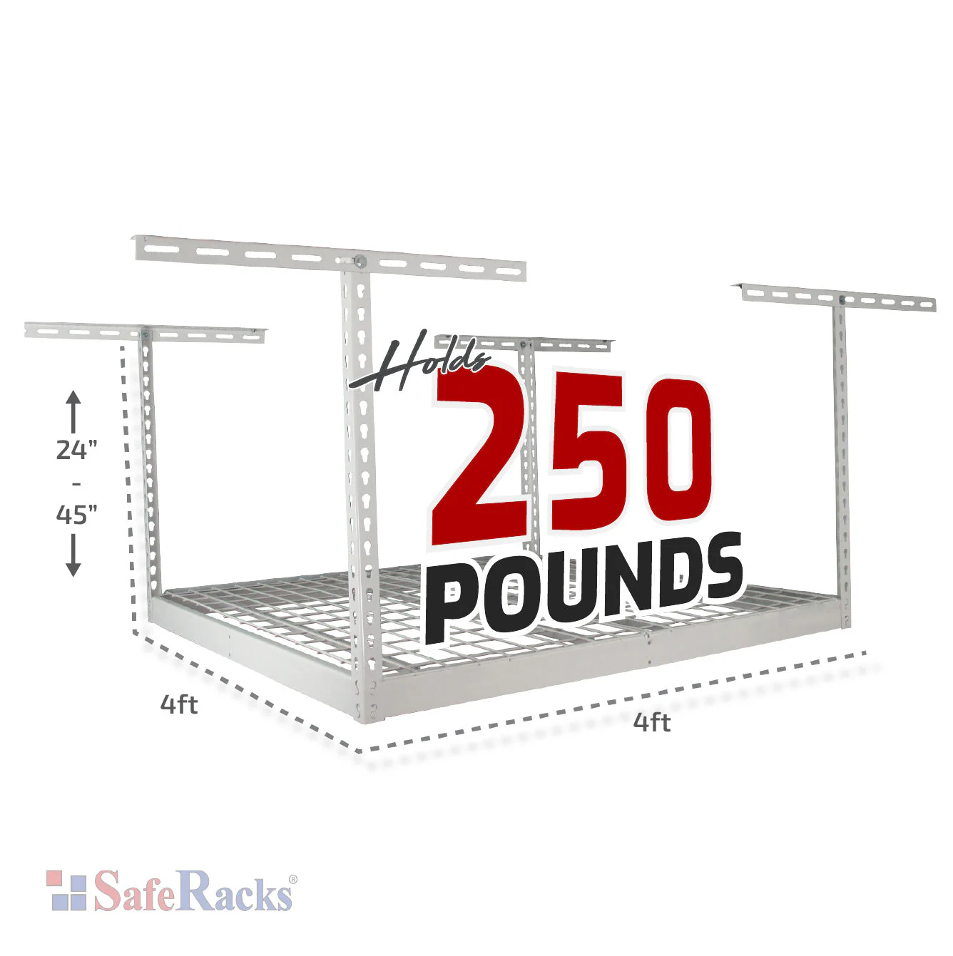 4' x 4' Overhead Garage Storage Rack - Image 2
