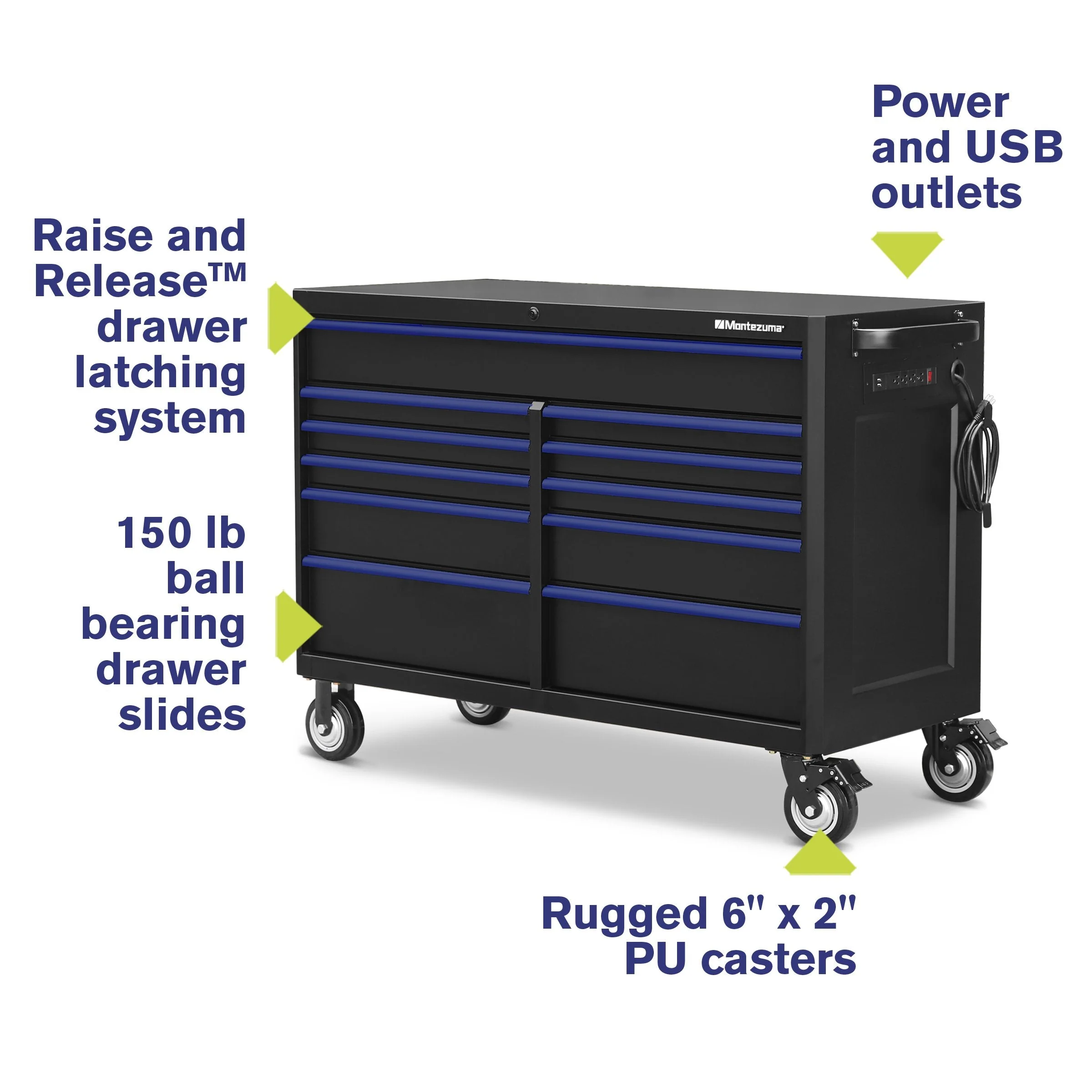 Montezuma 56 x 24 in. 11-Drawer Tool Cabinet - Image 16