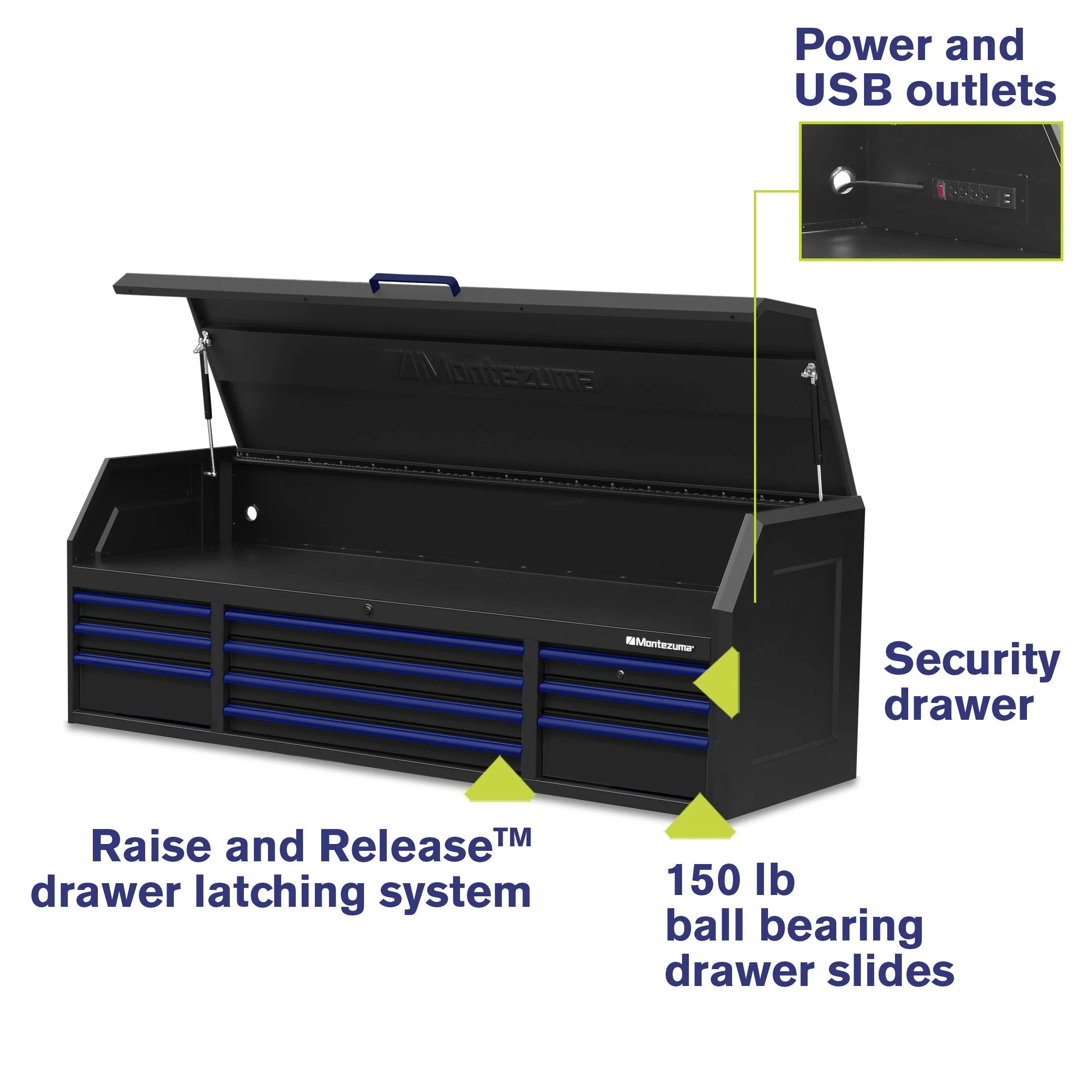 Montezuma 72 x 24 in. 10-Drawer Tool Chest - Image 17