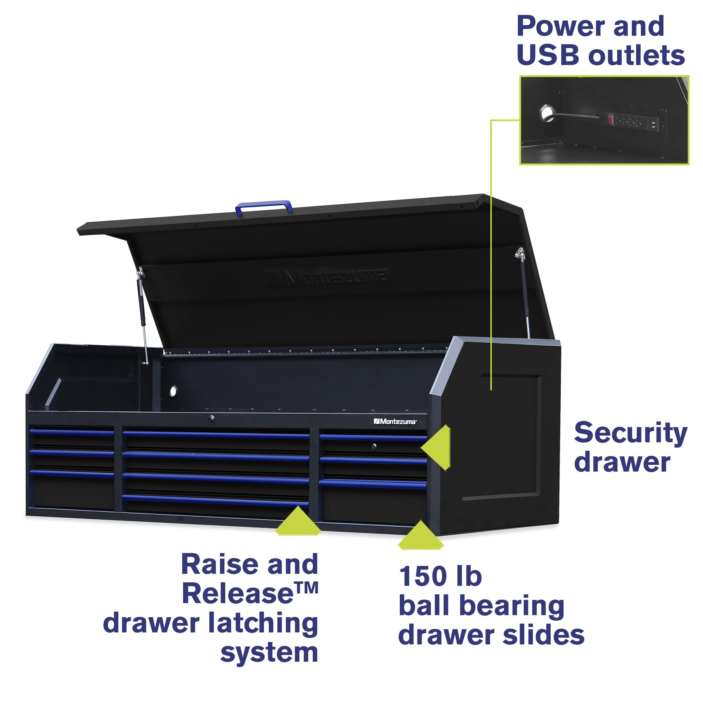 Montezuma 72 x 30 in. 10-Drawer Tool Chest - Image 12