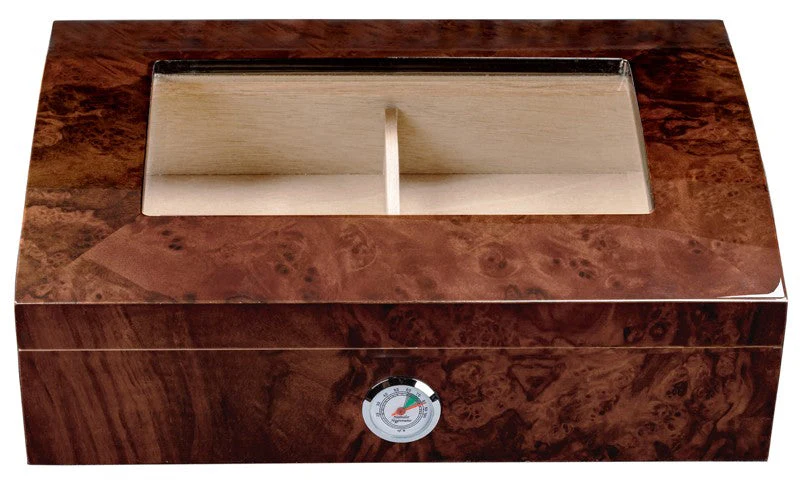 Prestige Import Group Addison 40-Cigar Walnut Burl Desktop Humidor with Spanish Cedar - Image 2