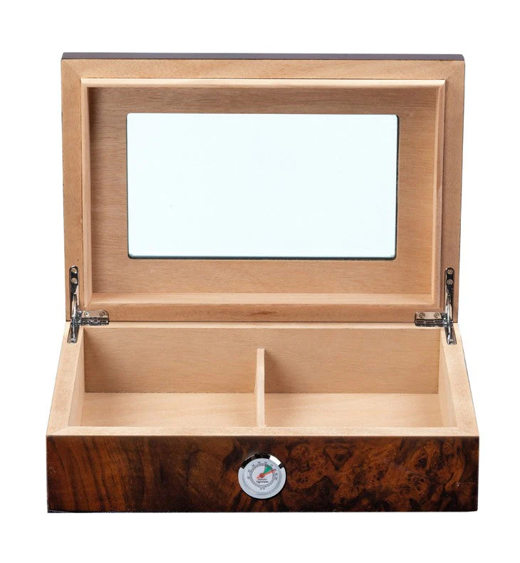 Prestige Import Group Addison 40-Cigar Walnut Burl Desktop Humidor with Spanish Cedar - Image 3