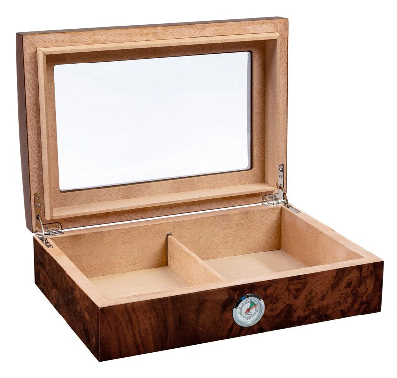 Prestige Import Group Addison 40-Cigar Walnut Burl Desktop Humidor with Spanish Cedar - Image 6