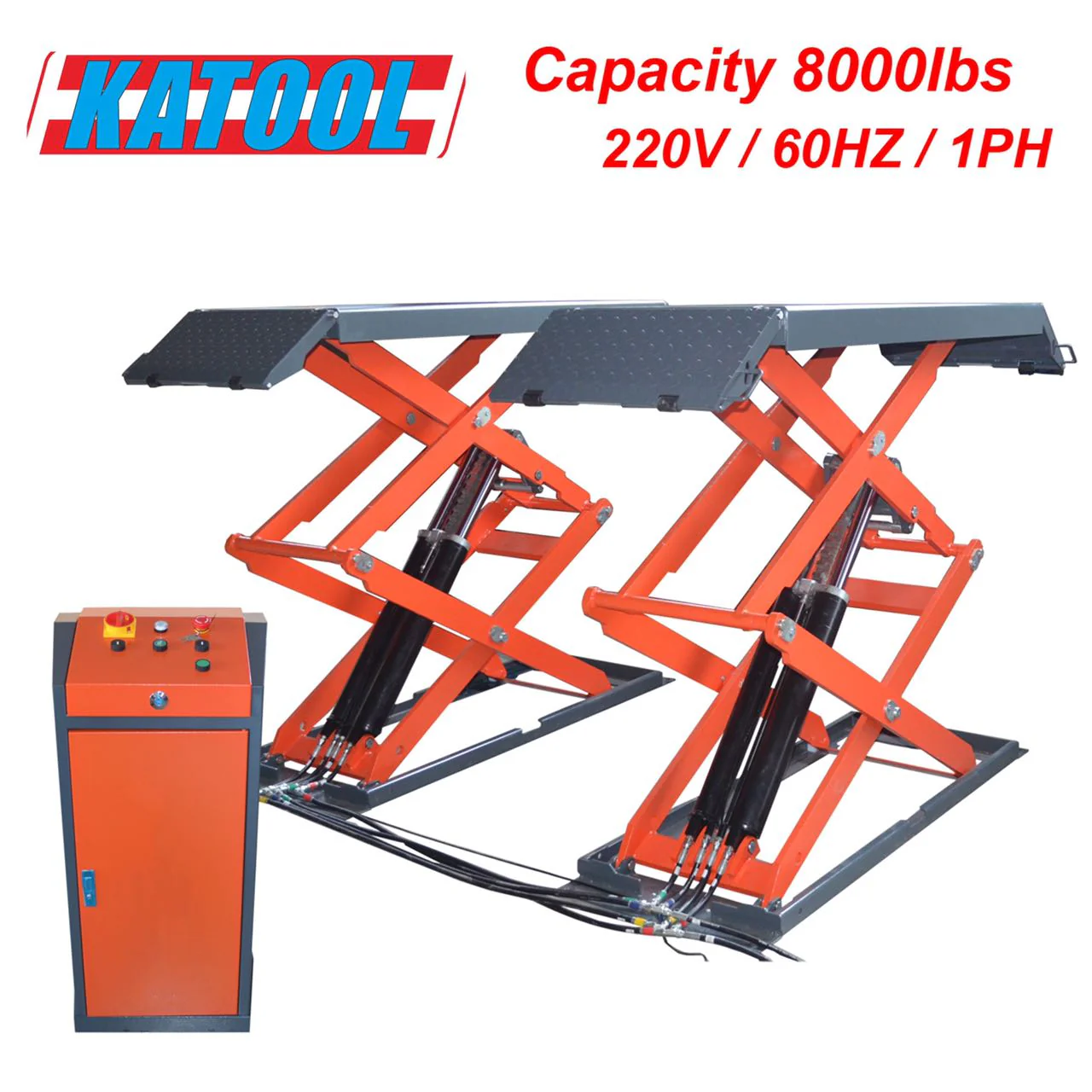 Katool KT-X95 8,000 lb Full Rise Scissor Lift Flush-Mount Automotive - Image 2