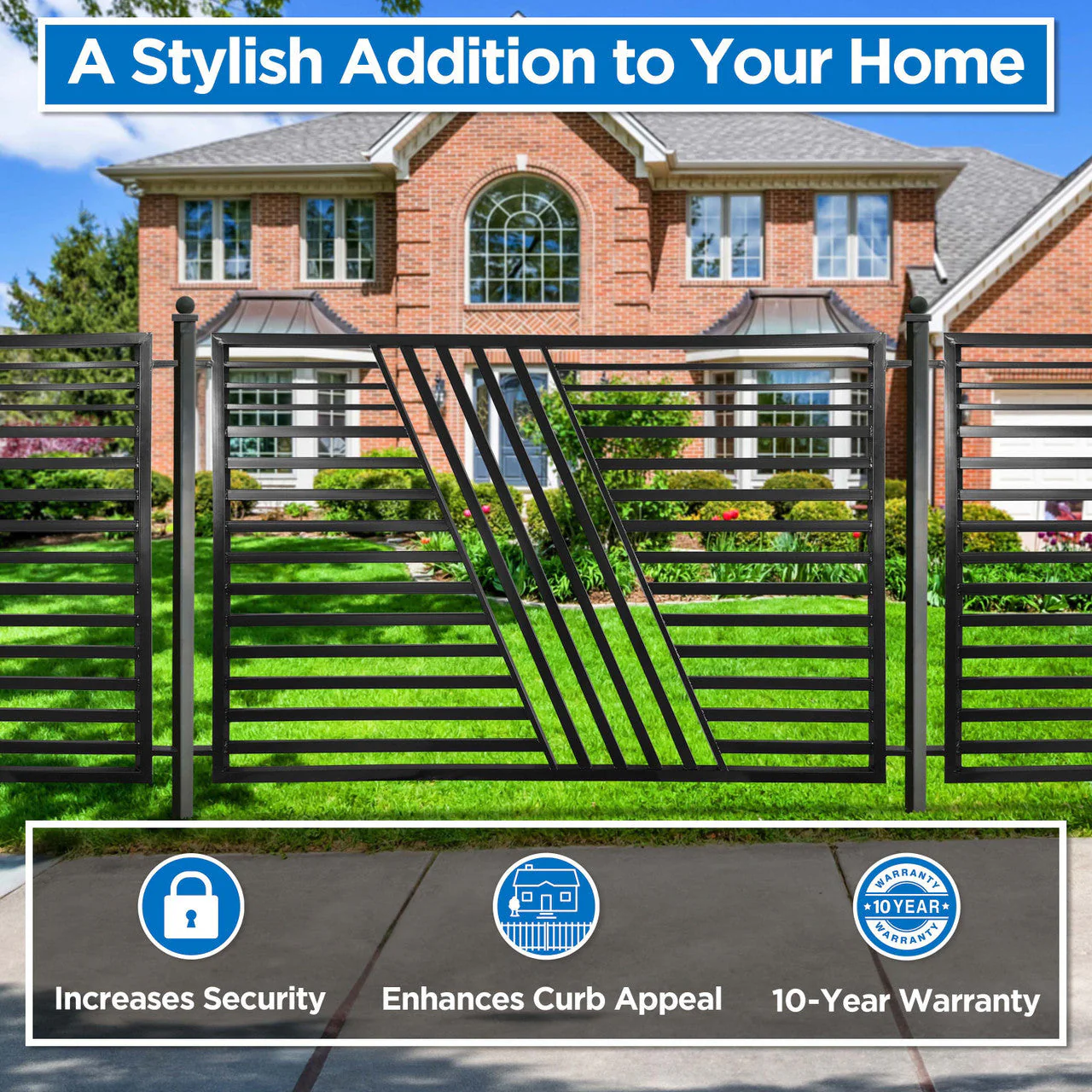 Aleko 4-Panel Fence Kit – SOFIA Style – 8x5 ft. Each - 4FENCESOF-AP - Image 2