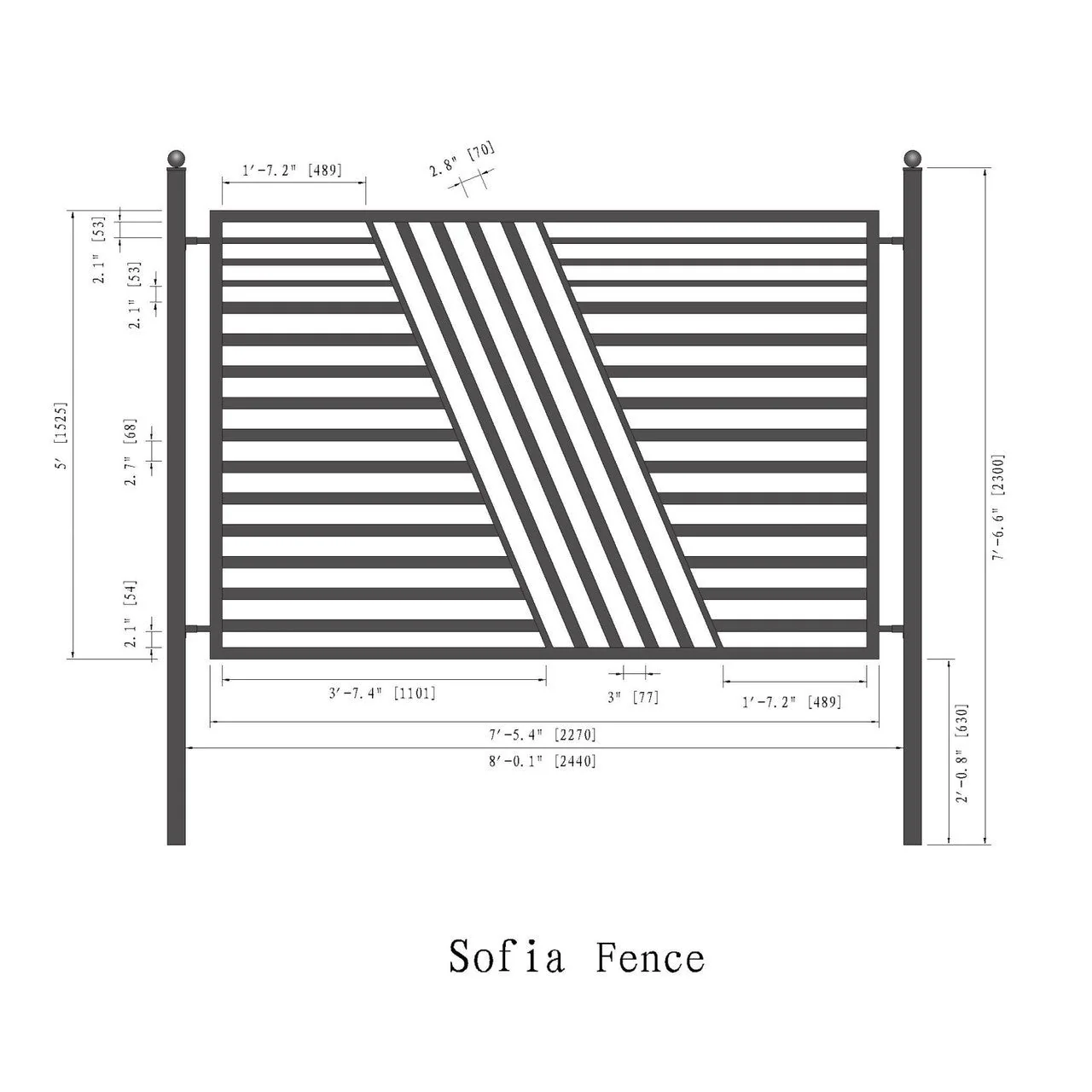 Aleko 4-Panel Fence Kit – SOFIA Style – 8x5 ft. Each - 4FENCESOF-AP - Image 5