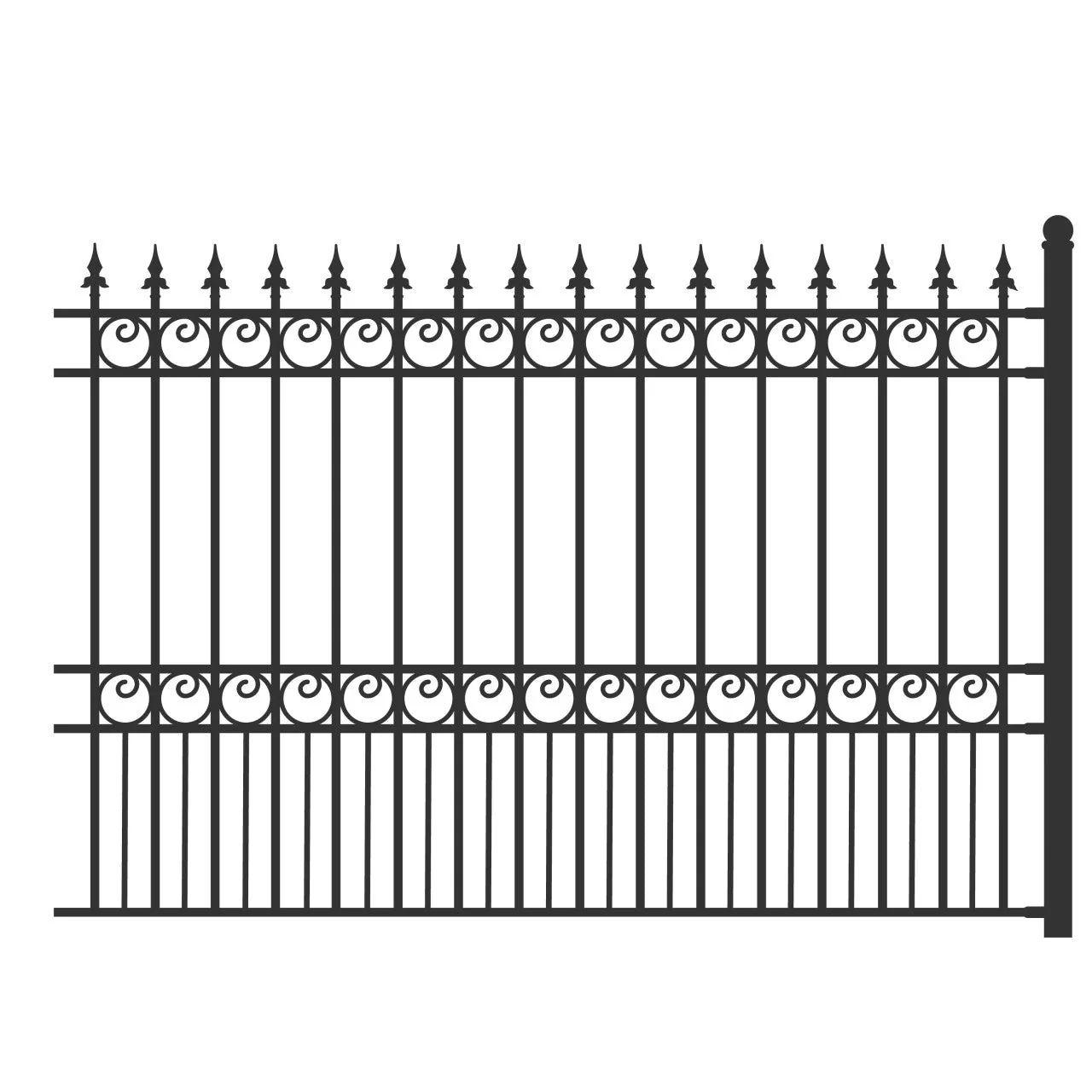 Aleko 4-Panel Steel Fence Kit – LONDON Style – 8x5 ft. Each - 4FENCELON-AP - Image 2