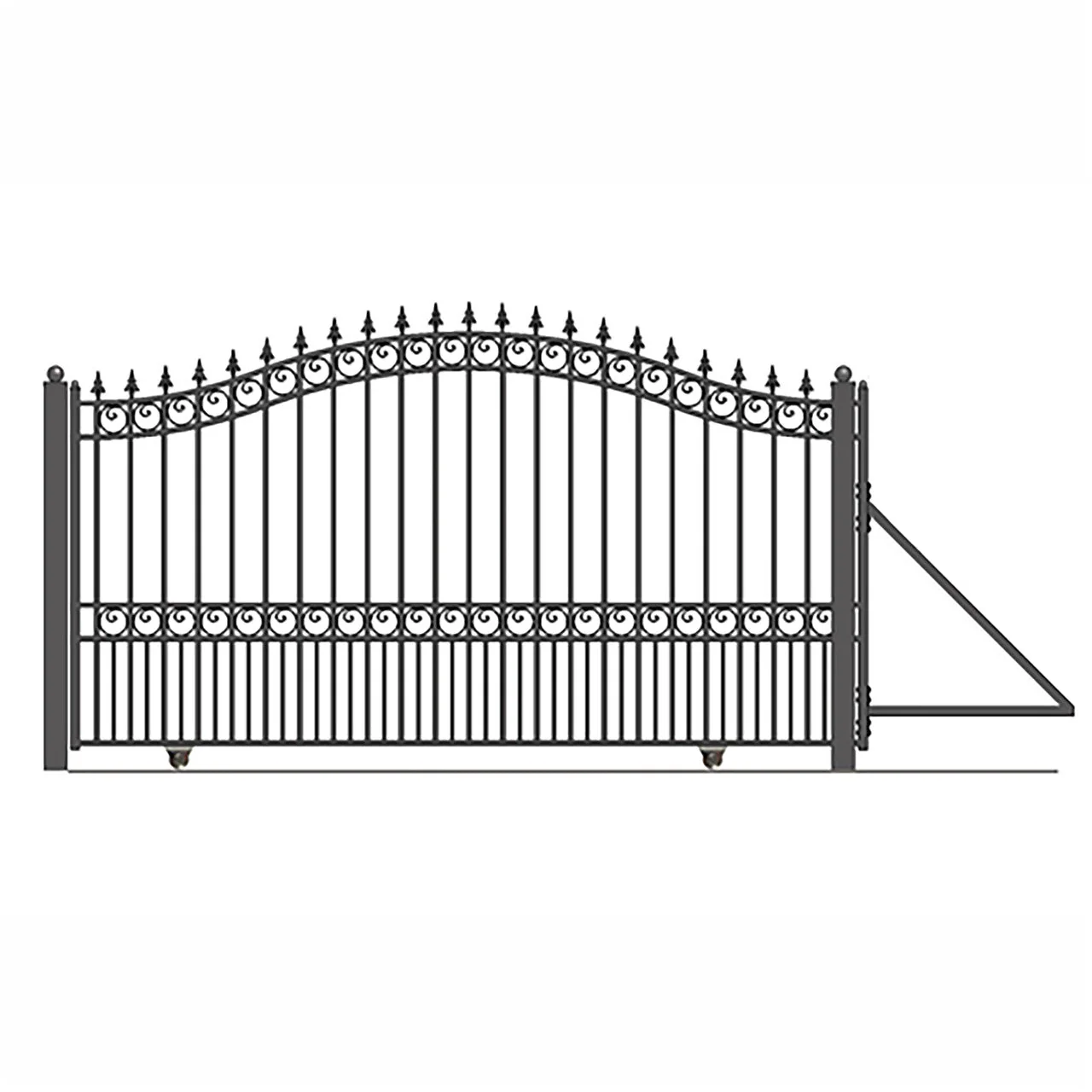 Aleko Automated Steel Sliding Driveway Gate and Gate Opener Complete Kit – LONDON Style – 14 x 6 Feet - DG14LONSSLAC1500-AP - Image 3