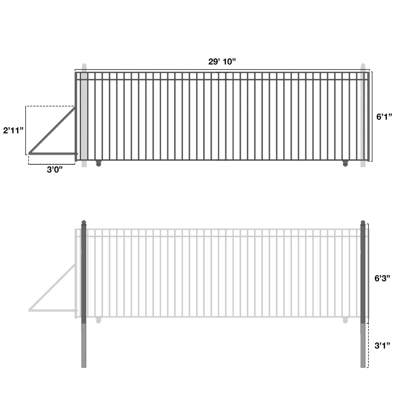 Aleko Automated Steel Sliding Driveway Gate and Gate Opener Complete Kit – MADRID Style – 30 x 6 Feet - DG30MADSSLAC2000-AP - Image 6