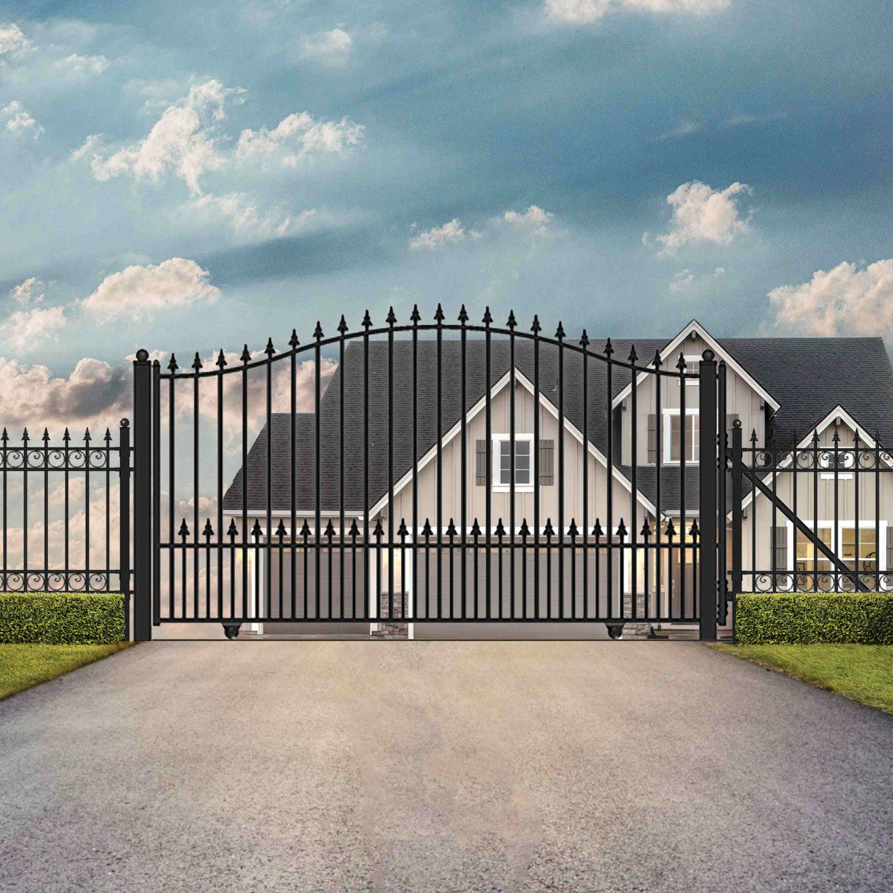 Aleko Automated Steel Sliding Driveway Gate and Gate Opener Complete Kit – MUNICH Style – 16 x 6 Feet - DG16MUNSSLAC1500-AP - Image 2