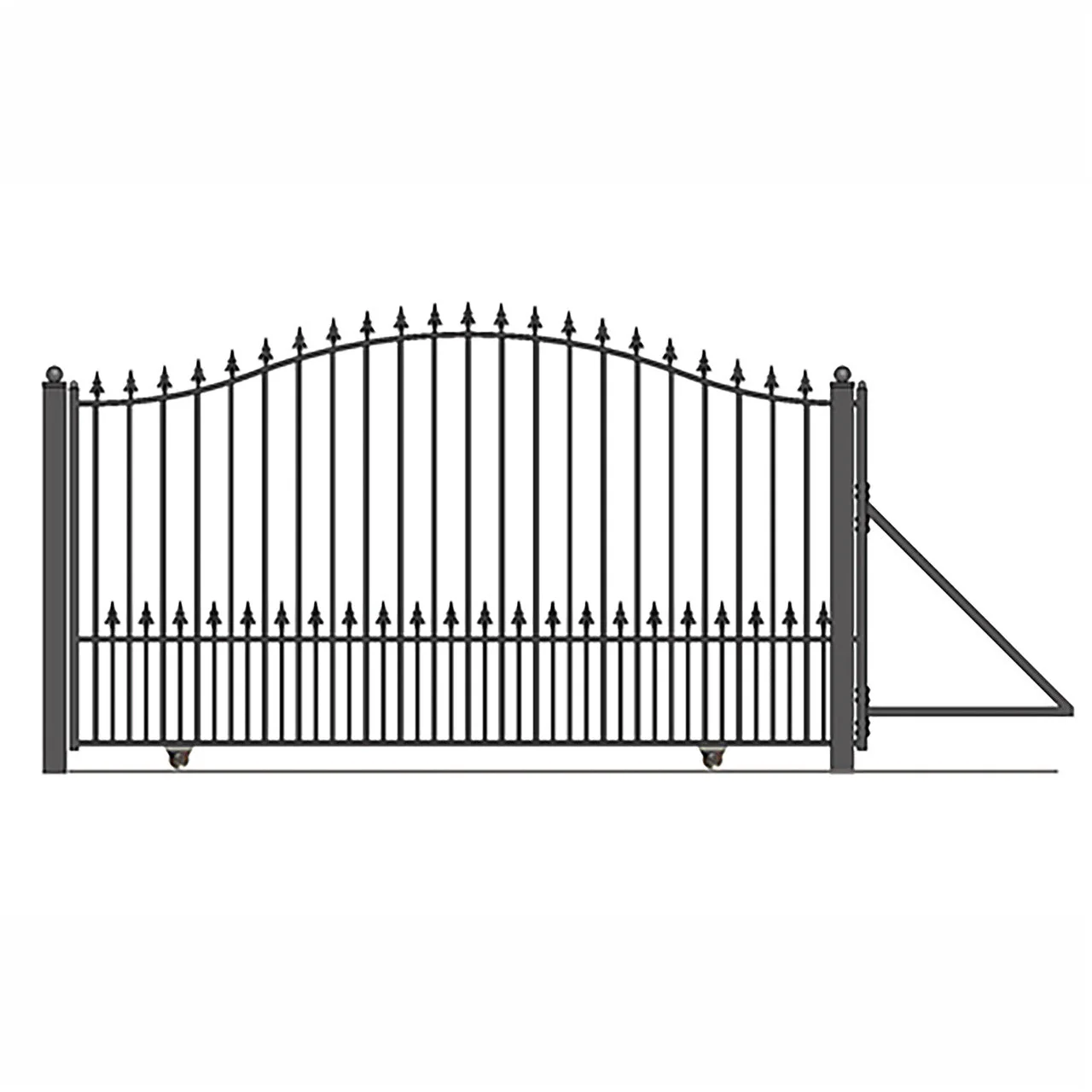 Aleko Automated Steel Sliding Driveway Gate and Gate Opener Complete Kit – MUNICH Style – 16 x 6 Feet - DG16MUNSSLAC1500-AP - Image 3