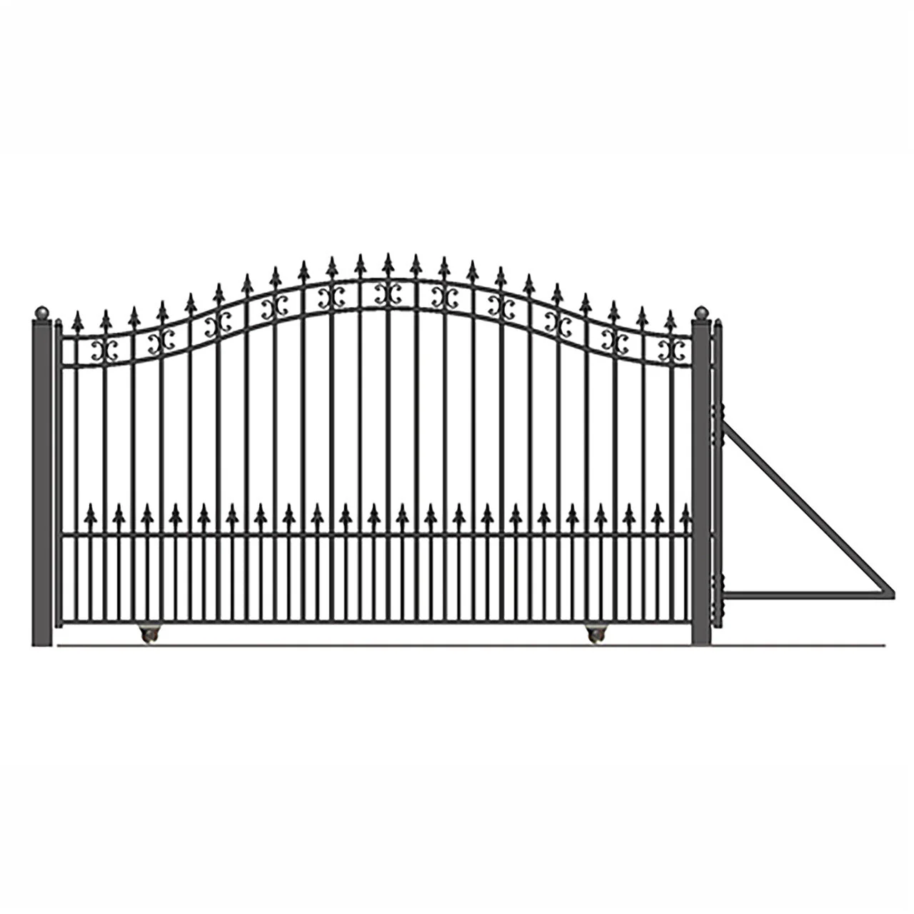 Aleko Automated Steel Sliding Driveway Gate and Gate Opener Complete Kit – ST. LOUIS Style – 12 x 6 Feet - DG12STPSSLAC1500-AP - Image 2