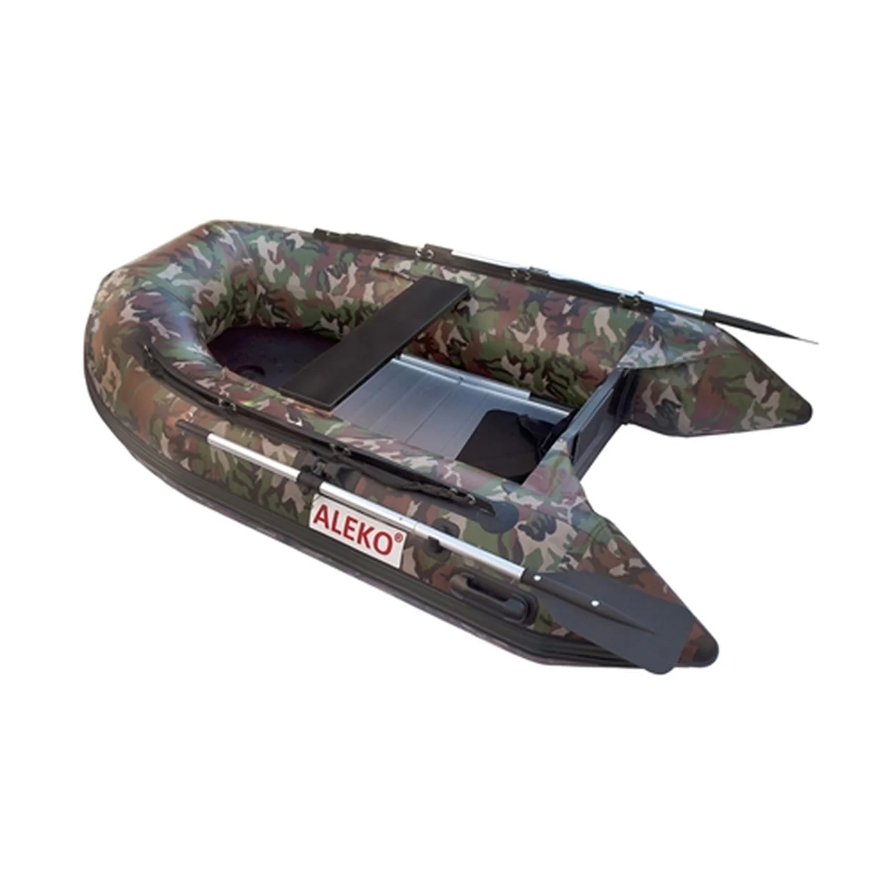 Aleko Boats Inflatable Boat with Aluminum Floor - 8.4 ft - Camouflage Style