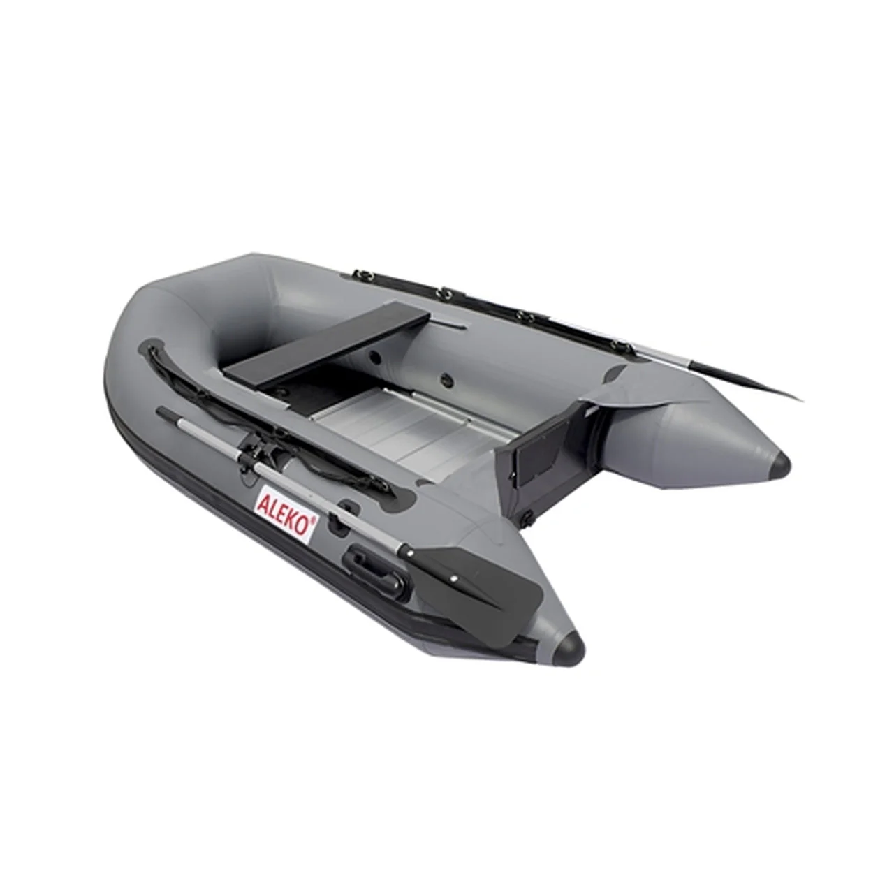 Aleko Boats Inflatable Boat with Aluminum Floor - 8.4 ft - Gray