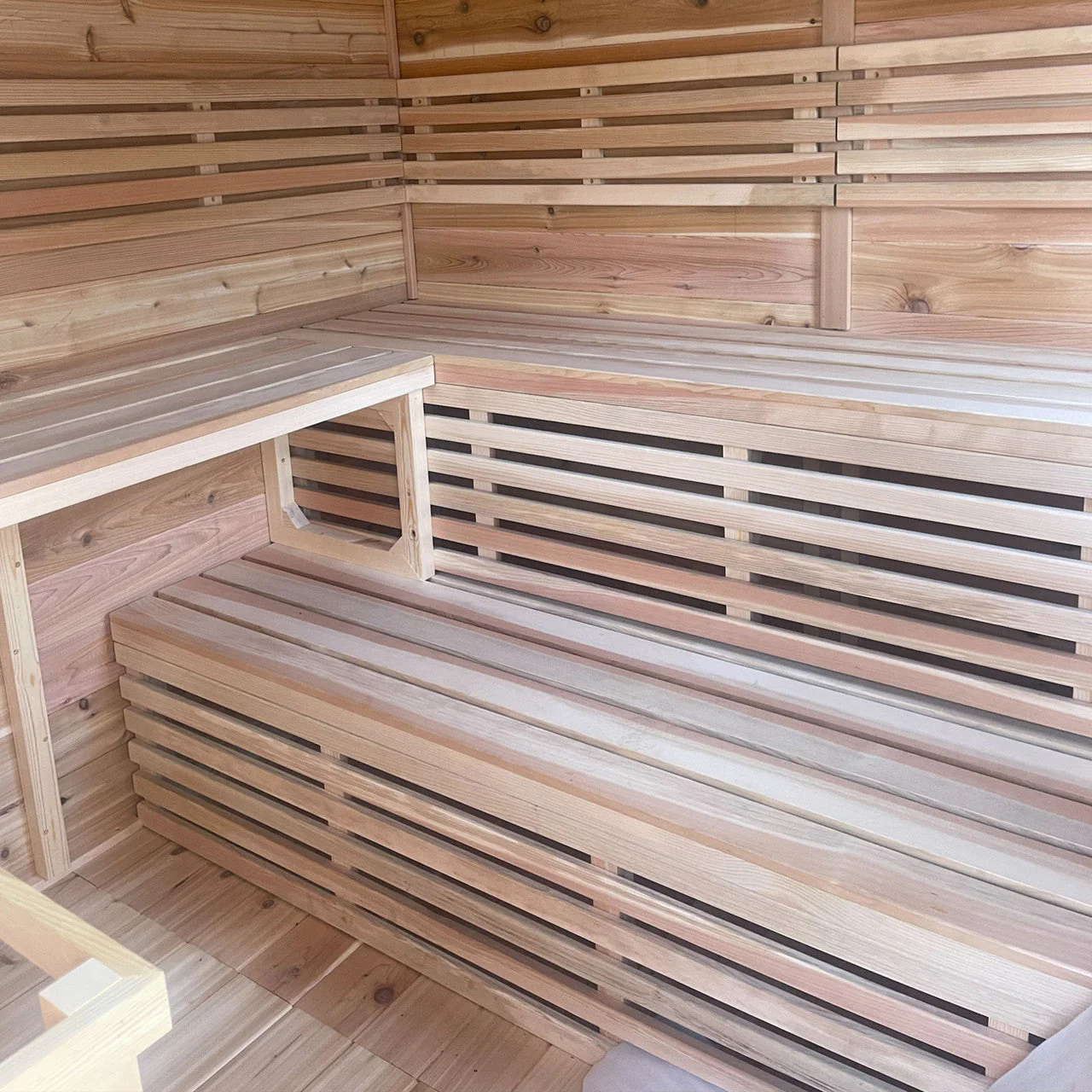 Aleko Inland Red Cedar Wet Dry Outdoor Sauna with Asphalt Roof - 8 kW ETL Certified Heater - 8 Person - Made in USA - Image 9