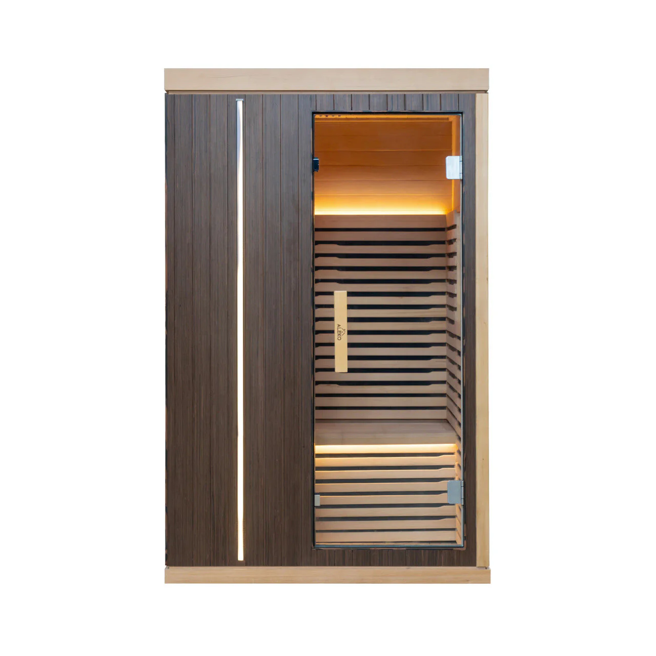 Aleko Canadian Hemlock Infrared Sauna – Walnut Finish - 1-2 Person - SIRED2BLK-AP