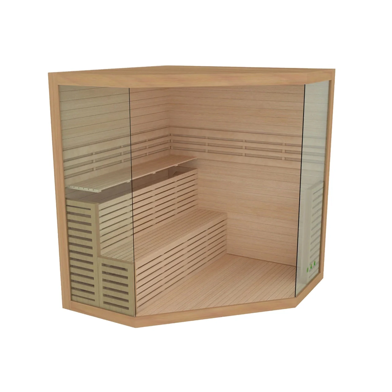 Aleko Canadian Hemlock Luxury Indoor Wet Dry Sauna with LED Lights - 6 kW ETL Certified Heater - 5 to 6 Person - Image 2