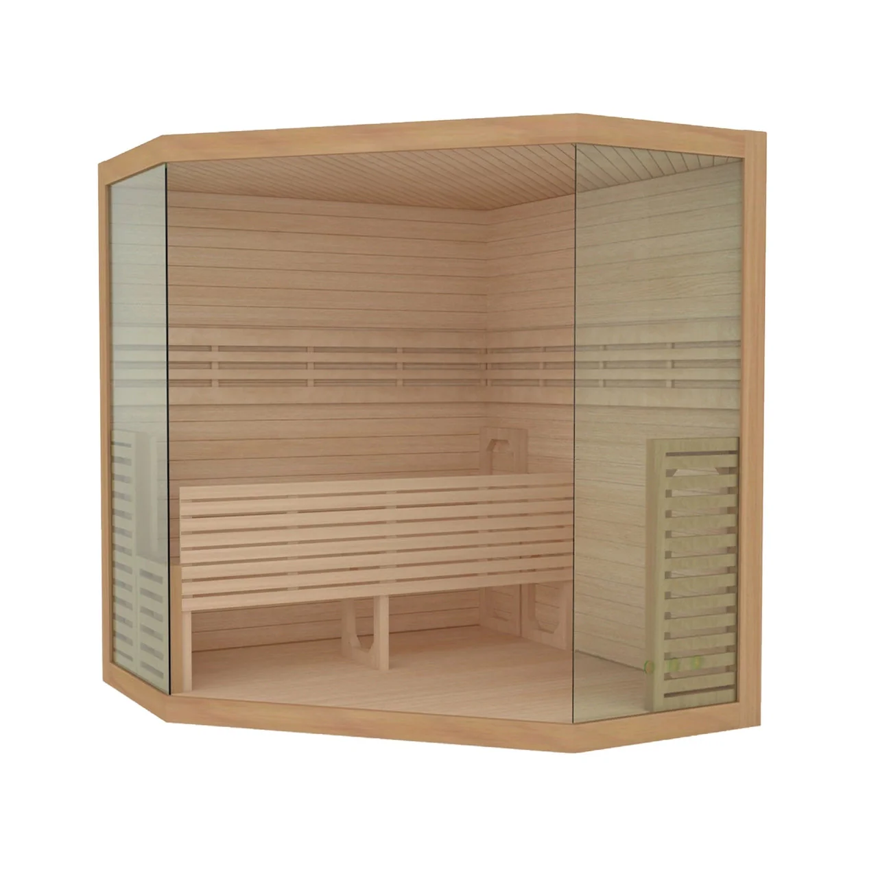 Aleko Canadian Hemlock Luxury Indoor Wet Dry Sauna with LED Lights - 6 kW ETL Certified Heater - 5 to 6 Person - Image 3
