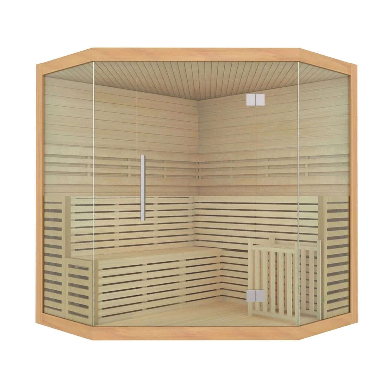 Aleko Canadian Hemlock Luxury Indoor Wet Dry Sauna with LED Lights - 6 kW ETL Certified Heater - 5 to 6 Person - Image 5
