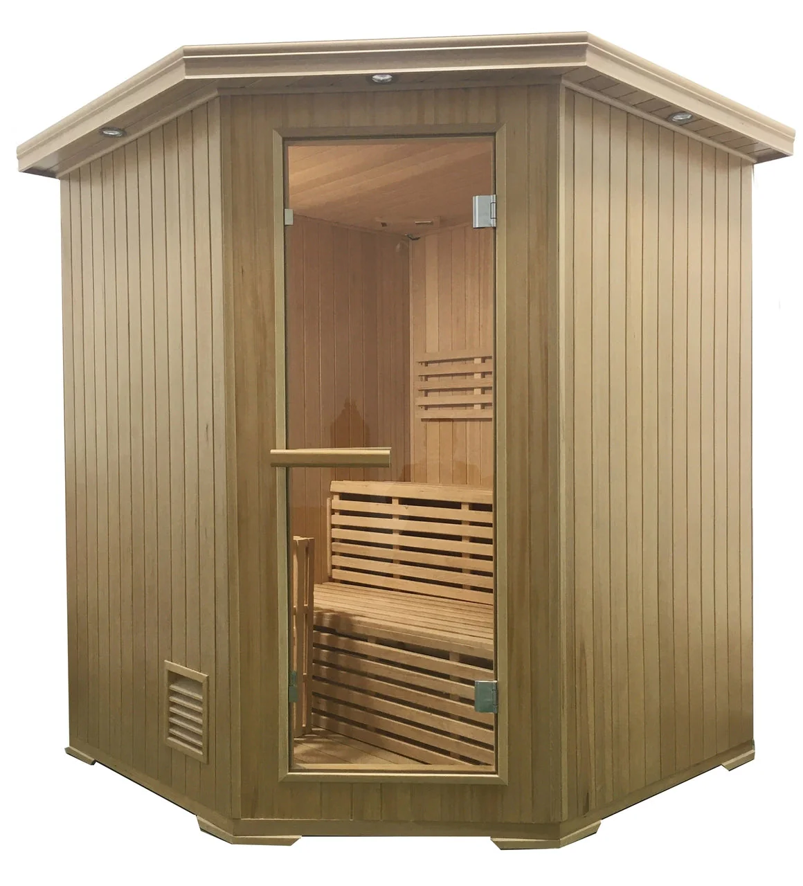 Aleko Canadian Hemlock Wet Dry Indoor Sauna - 4.5 kW ETL Certified Heater - 4 Person