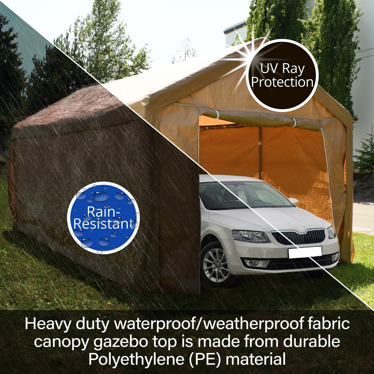 Aleko Carports Heavy Duty Outdoor Canopy Carport Tent - 10 X 20 FT - White - Image 6