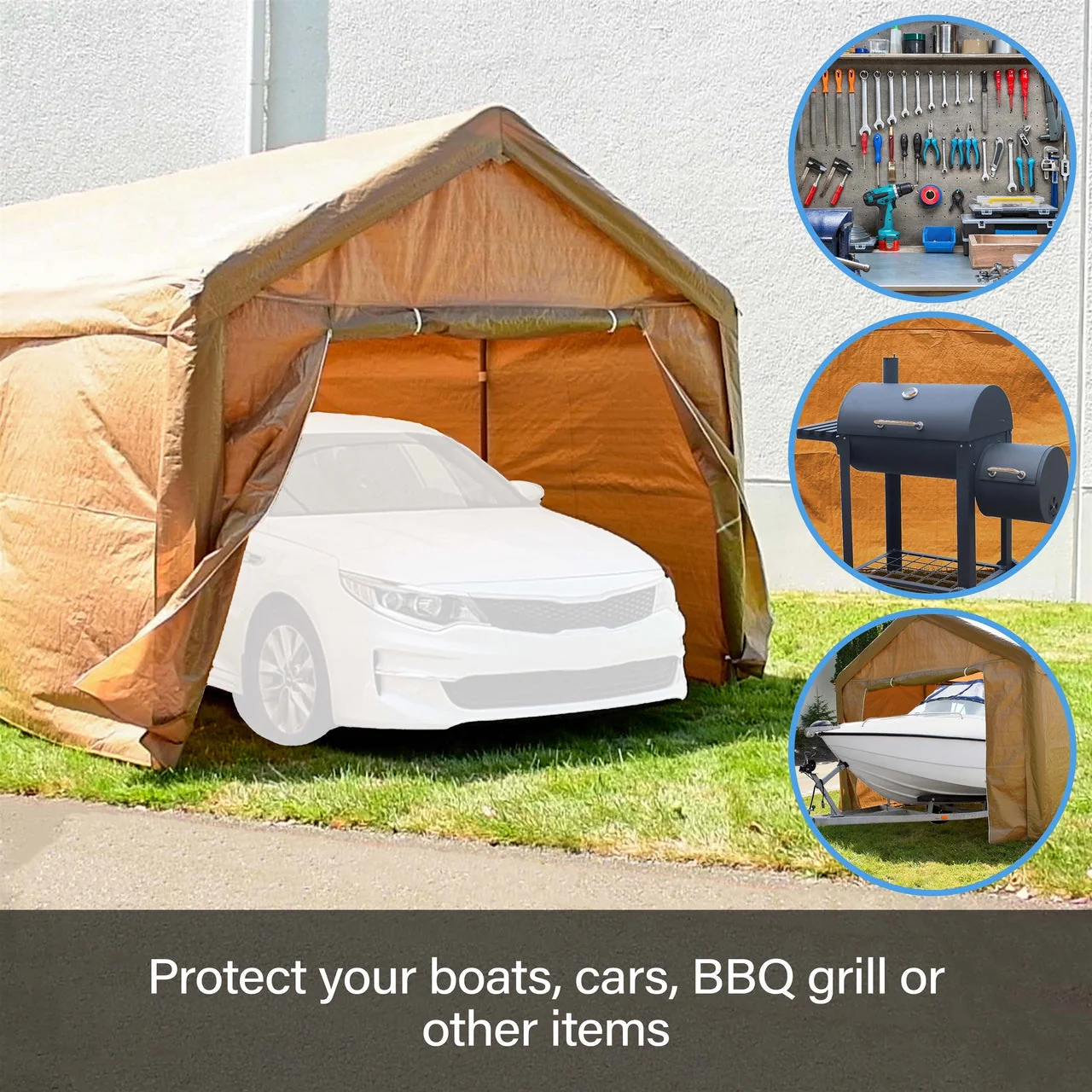 Aleko Carports Heavy Duty Outdoor Canopy Carport Tent - 10 X 20 FT - White - Image 7
