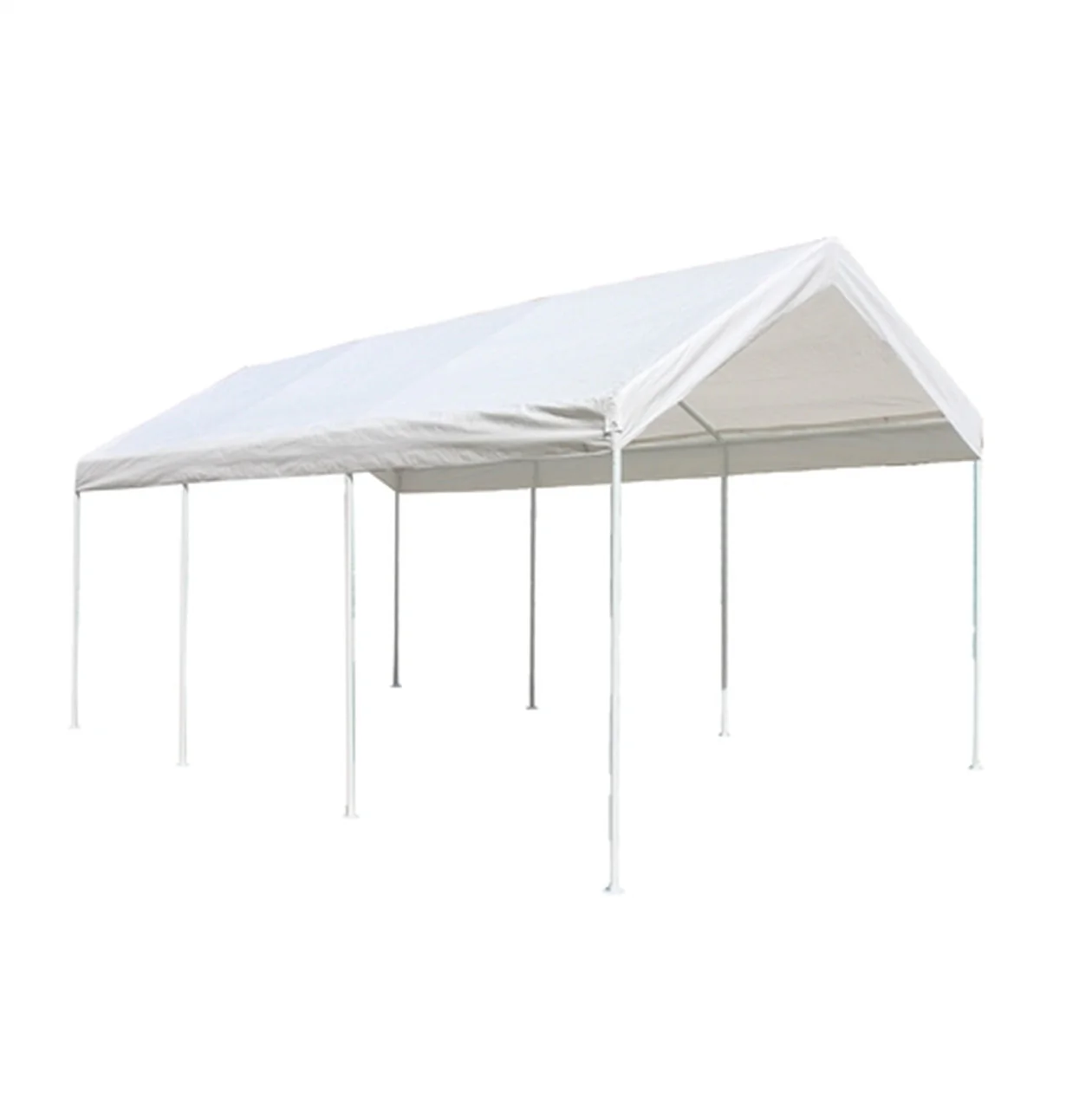 Aleko Carports Heavy Duty Polyethylene Carport with Steel Frame - 10 x 20 Ft - White