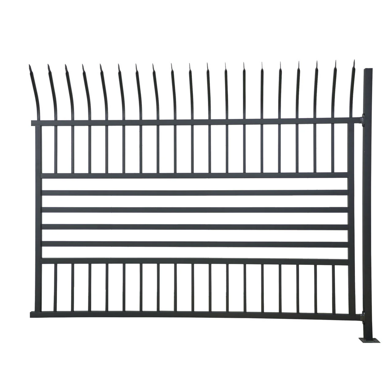 Aleko Commercial Grade 8-Panel Steel Fence Kit – Berlin – 8x6 ft. Each - SET2X4FENCE6x8CTM2-AP - Image 2