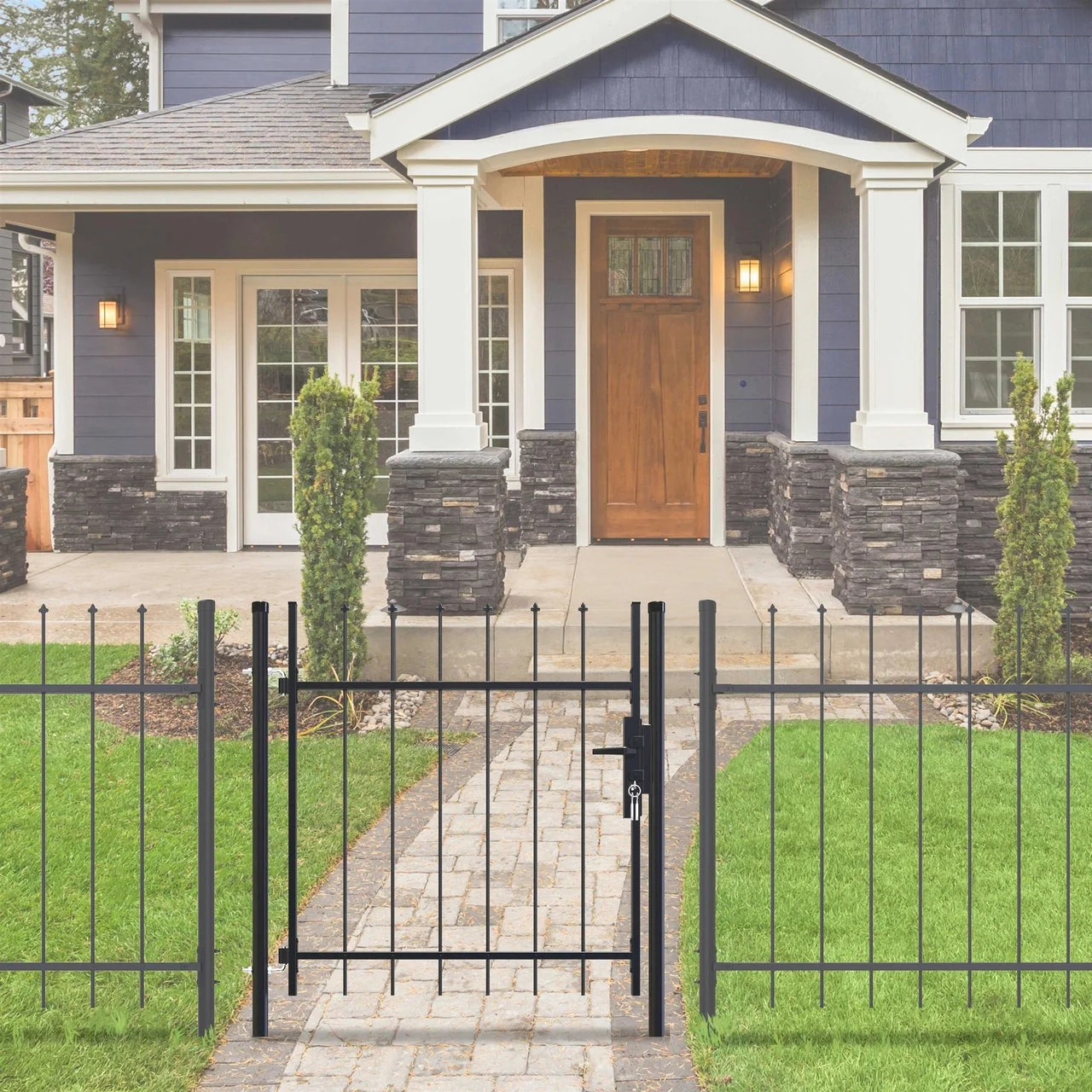 Aleko DIY Steel Pedestrian Gate Kit - ATHENS Style - 3 x 5 Feet - Image 12