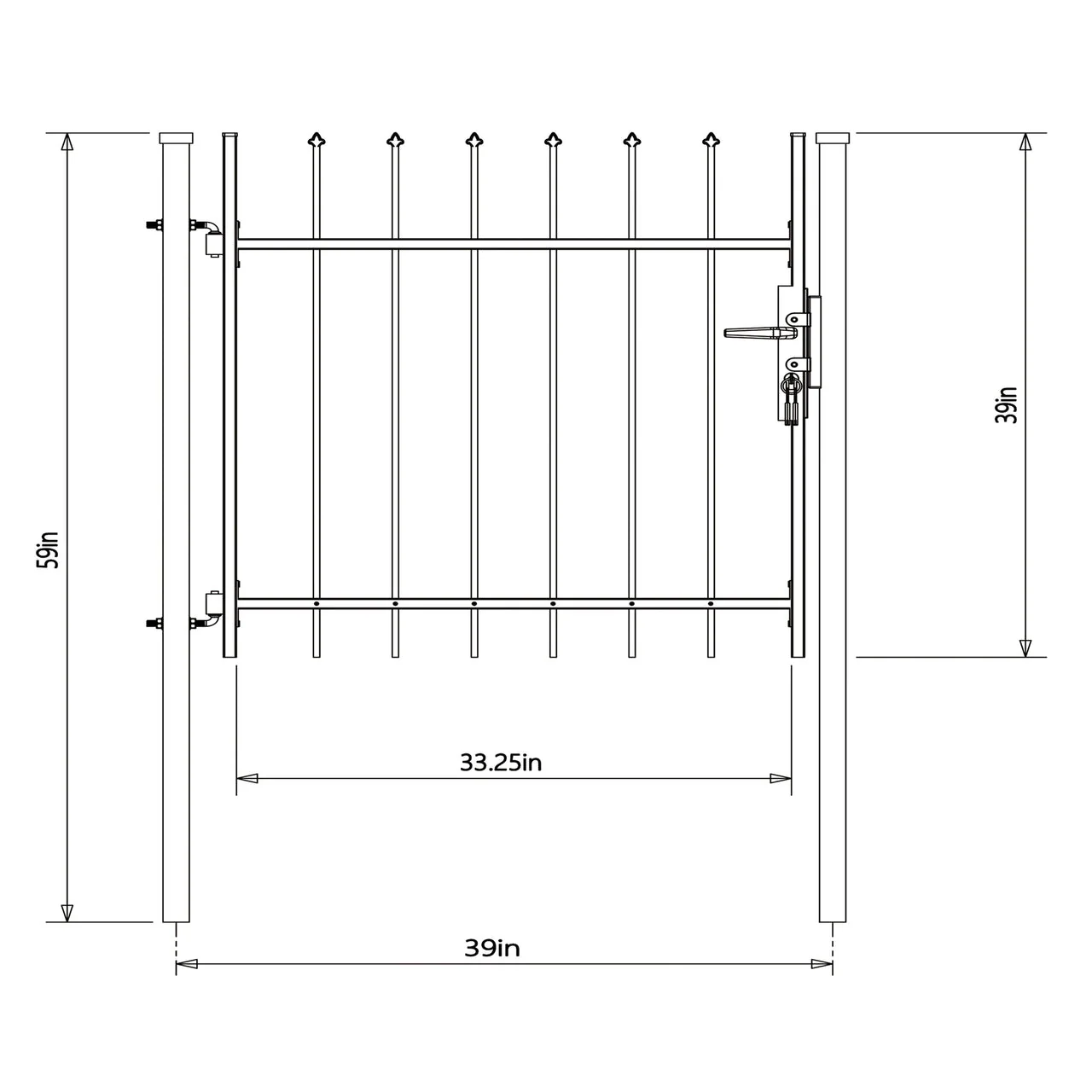 Aleko DIY Steel Pedestrian Gate Kit - ATHENS Style - 3 x 5 Feet - Image 7