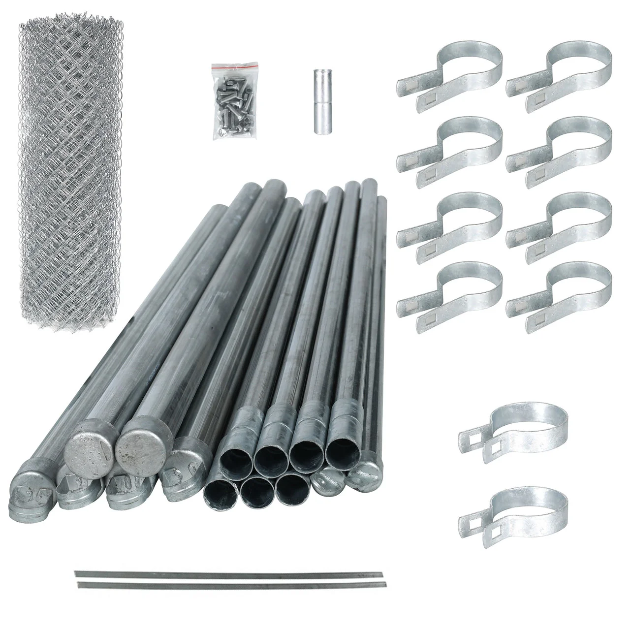 Aleko Galvanized Steel Chain Link Fence - Complete Kit - 4 x 50 Feet