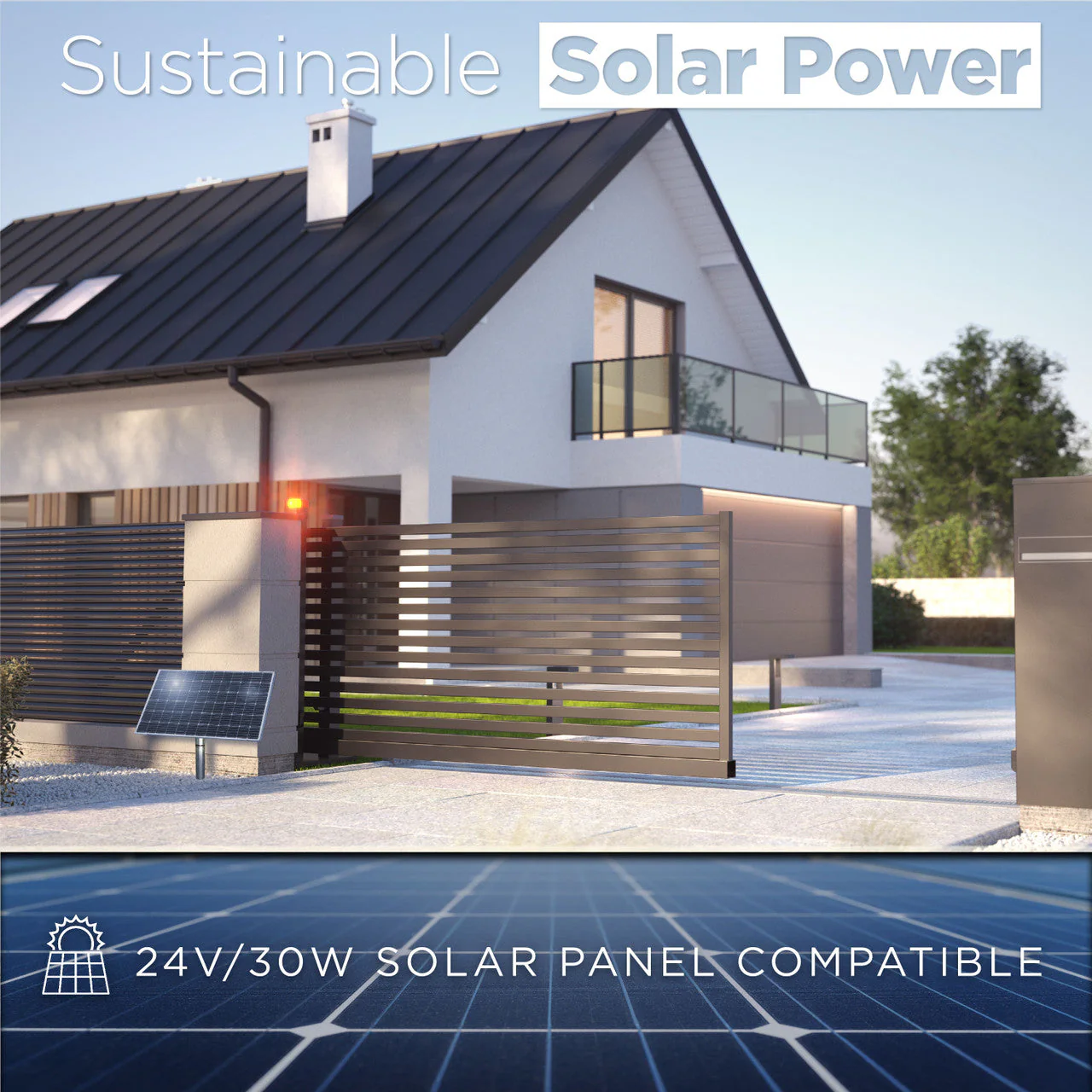 Aleko Gear-Driven Sliding Gate Opener – AR500 Solar Kit 30W - AR500FULL-AP - Image 8