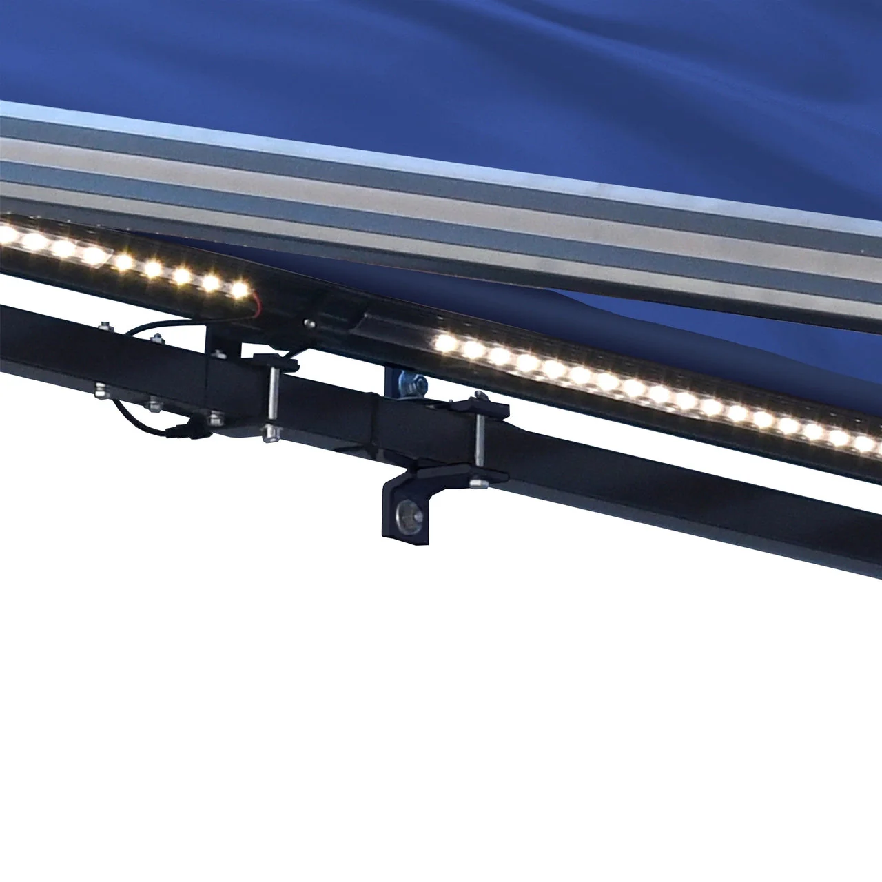Aleko Half Cassette Motorized Retractable LED Luxury Patio Awning - 10 x 8 Feet - Blue - Image 5