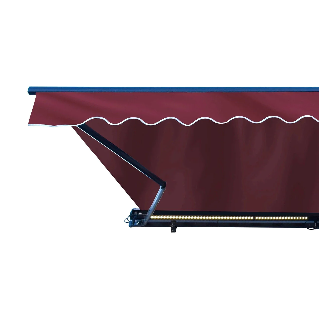 Aleko Half Cassette Motorized Retractable LED Luxury Patio Awning - 10 x 8 Feet - Burgundy - Image 4