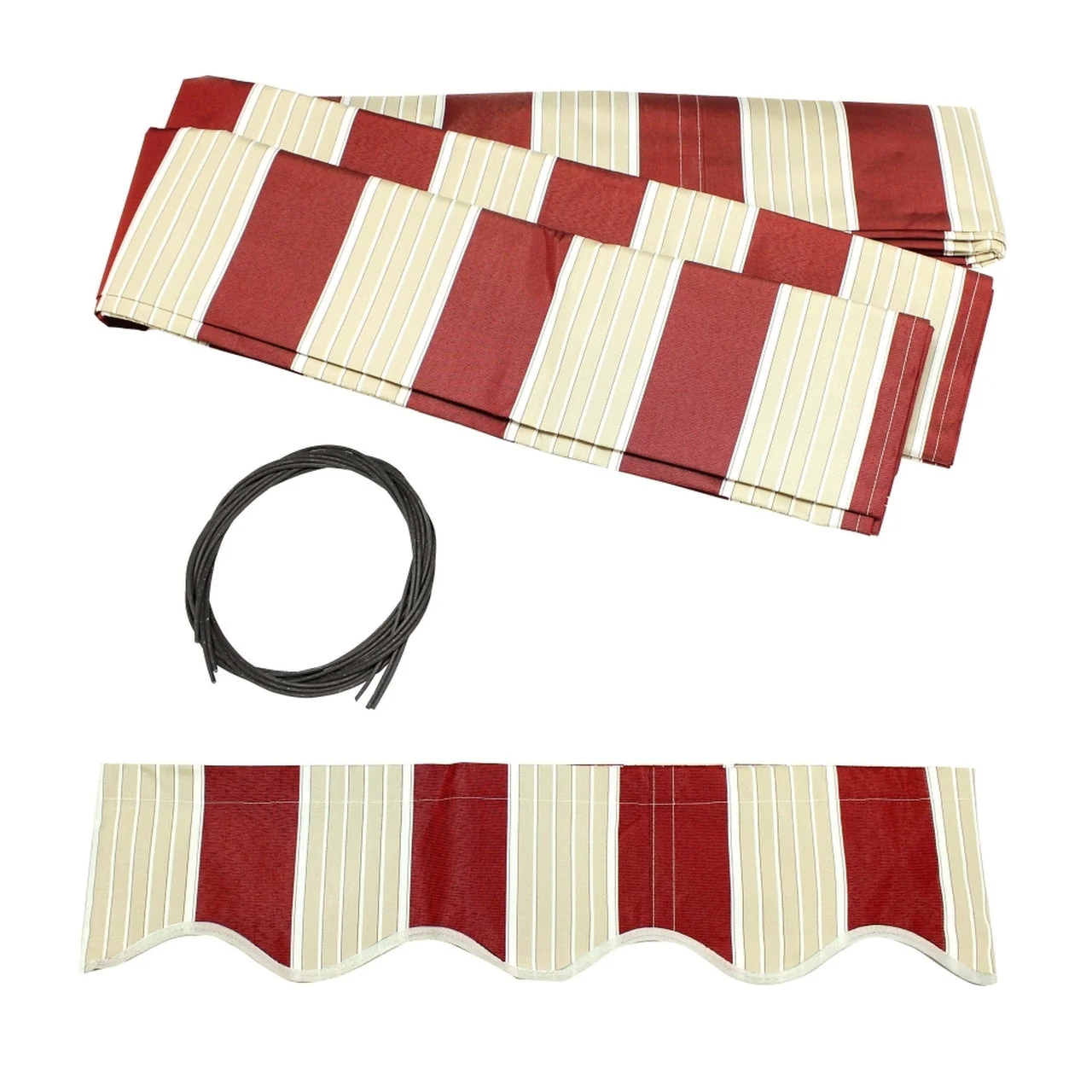 Aleko Half Cassette Motorized Retractable LED Luxury Patio Awning - 10 x 8 Feet - Multi-Striped Red - Image 5
