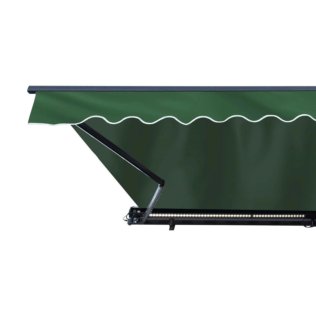Aleko Half Cassette Motorized Retractable LED Luxury Patio Awning - 12 x 10 Feet - Green - Image 4