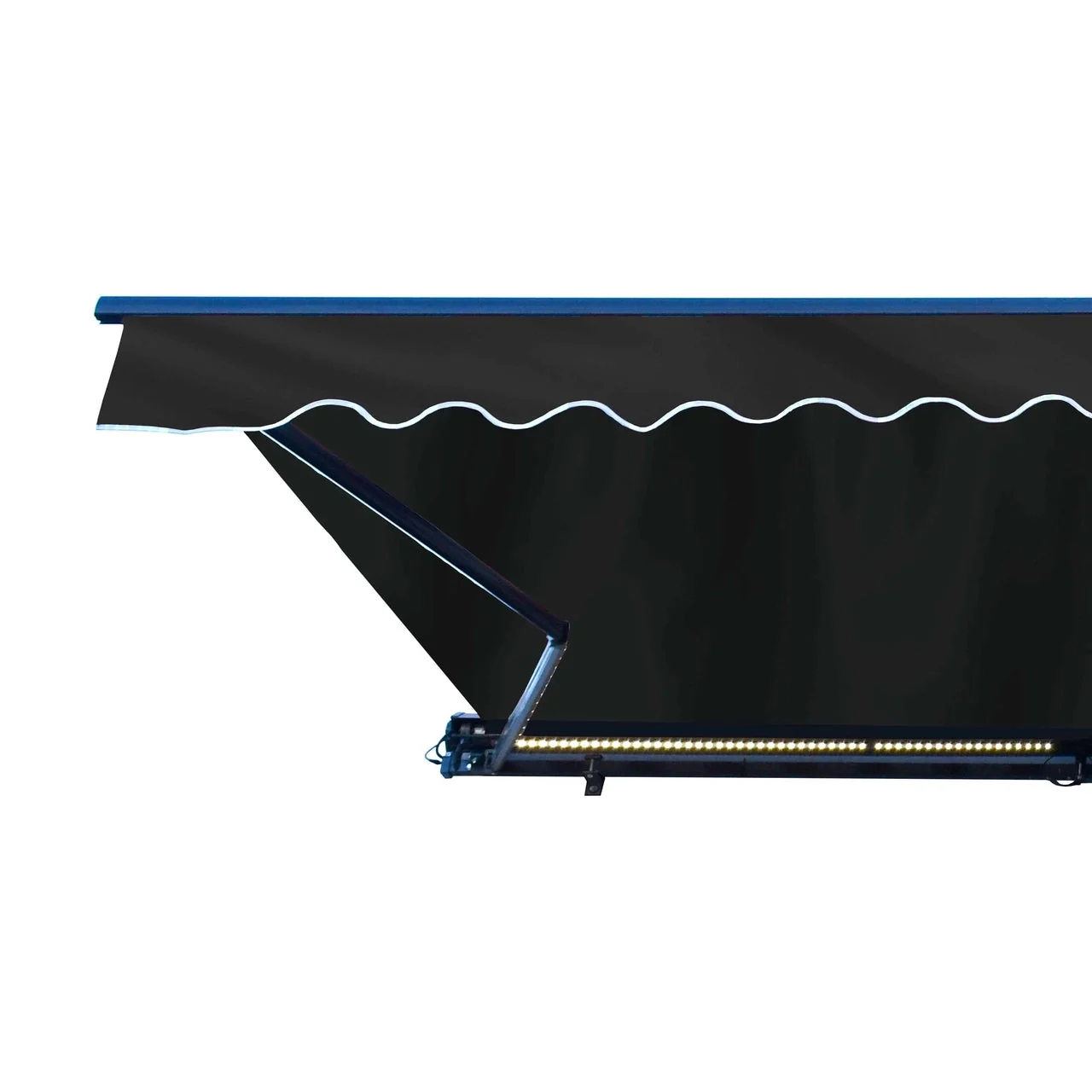 Aleko Half Cassette Motorized Retractable LED Luxury Patio Awning - 16 x 10 Feet - Black - Image 4
