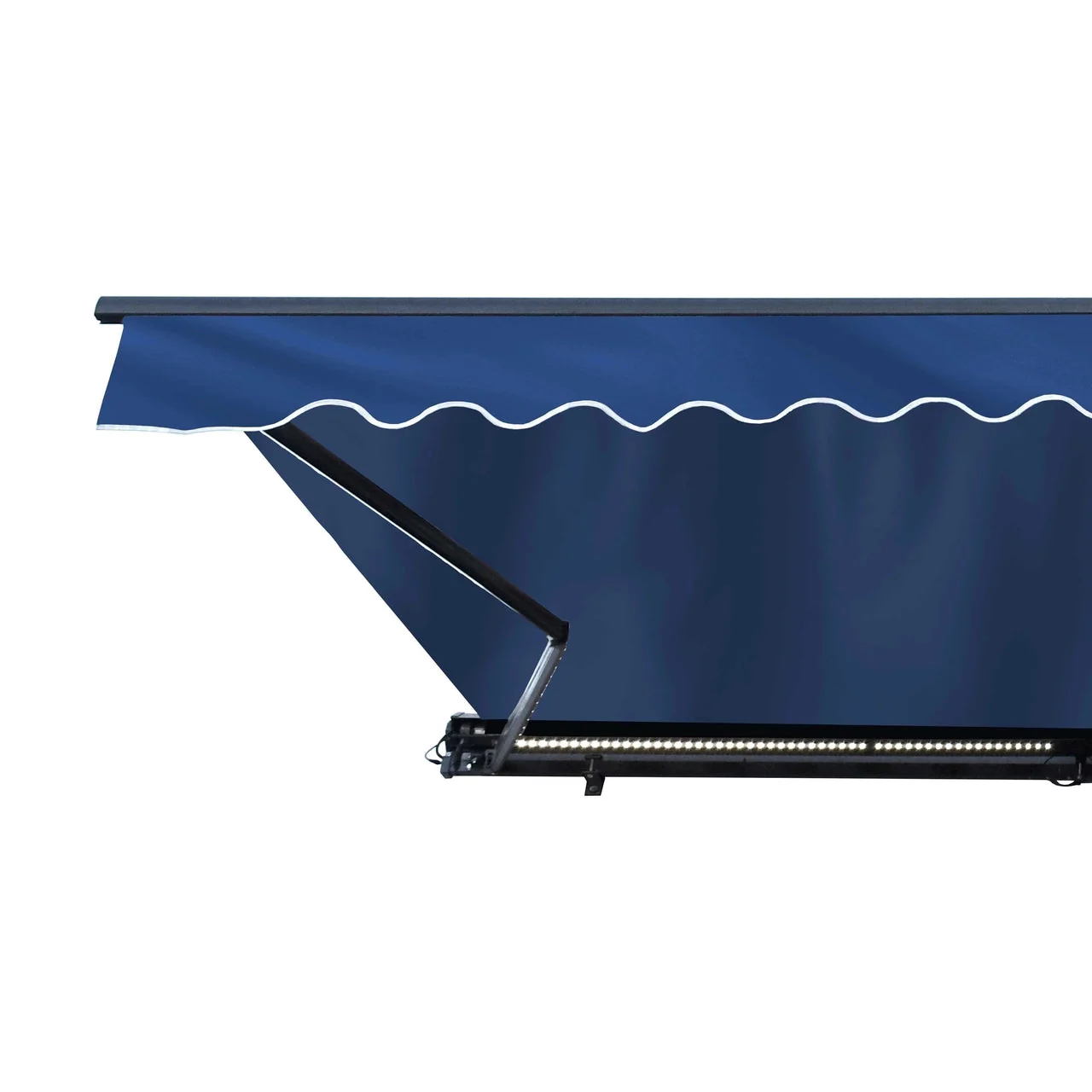 Aleko Half Cassette Motorized Retractable LED Luxury Patio Awning - 16 x 10 Feet - Blue - Image 4