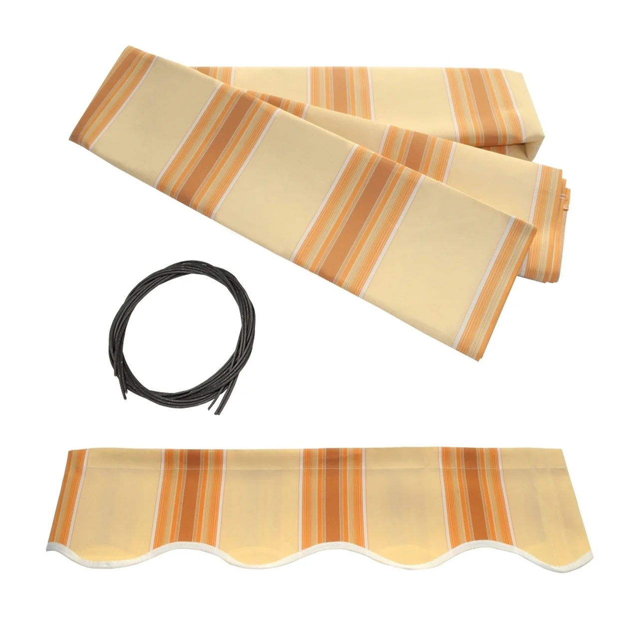 Aleko Half Cassette Motorized Retractable LED Luxury Patio Awning - 16 x 10 Feet - Multi-Striped Yellow - Image 6