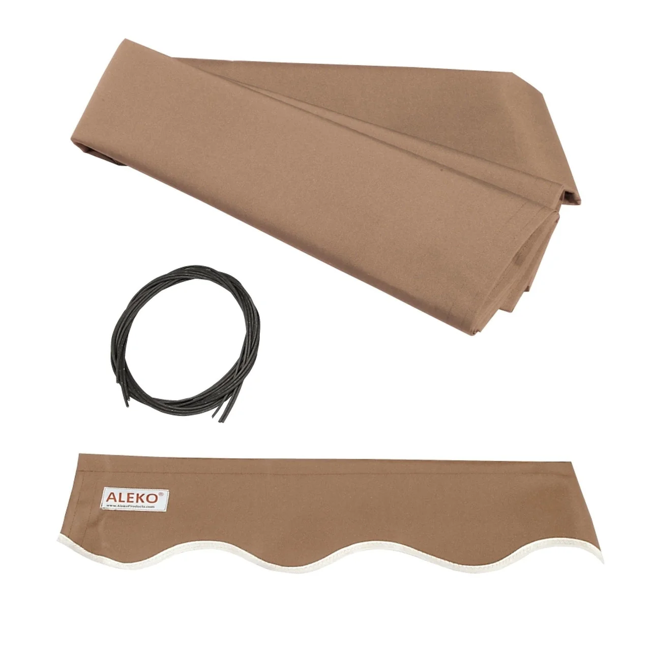 Aleko Half Cassette Motorized Retractable LED Luxury Patio Awning - 16 x 10 Feet - Sand - Image 2