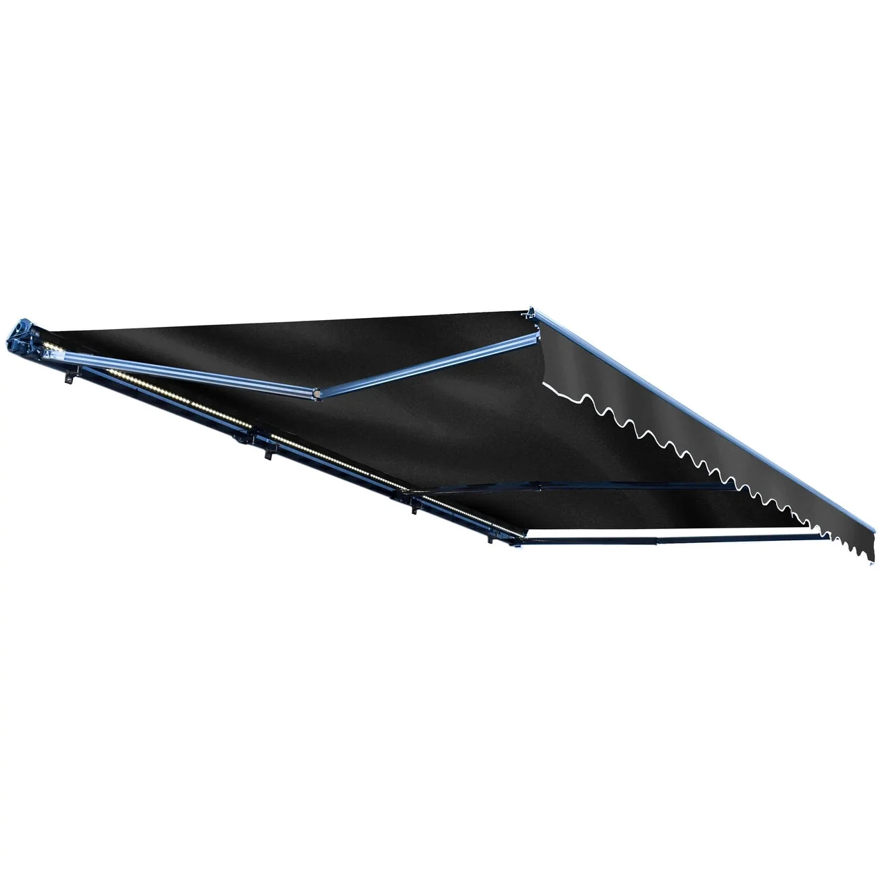Aleko Half Cassette Motorized Retractable LED Luxury Patio Awning - 20 x 10 Feet - Black - Image 3