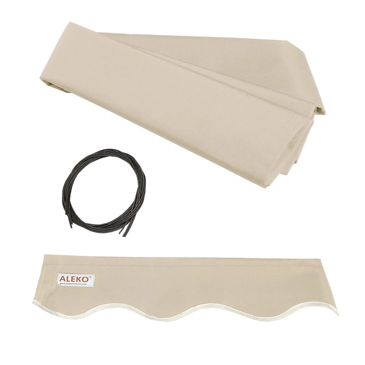 Aleko Half Cassette Motorized Retractable LED Luxury Patio Awning - 20 x 10 Feet - Ivory - Image 6
